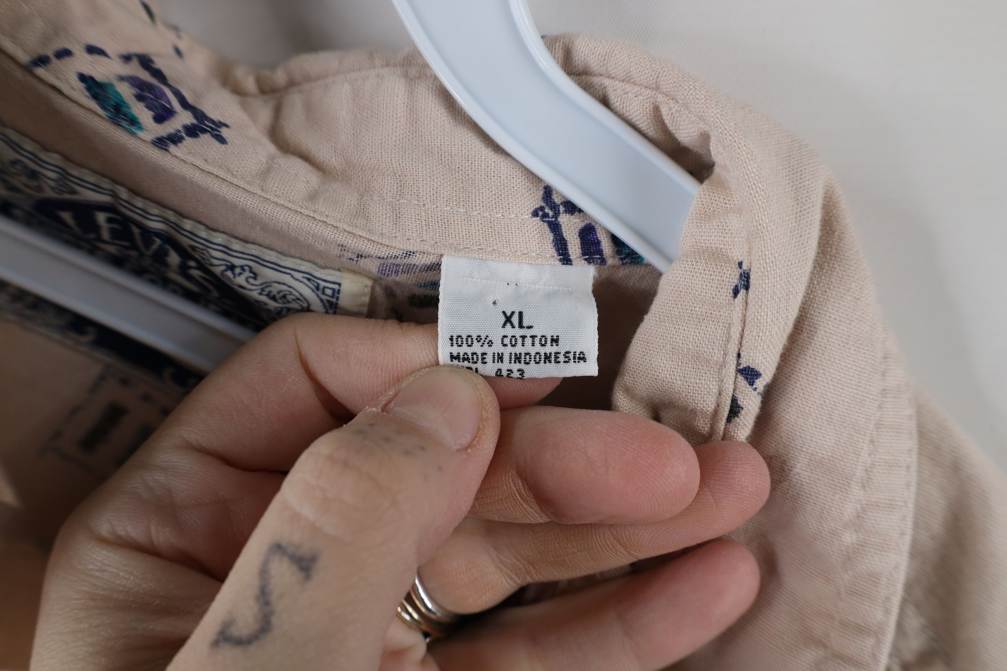 Levi's × Vintage Vintage 90s Levis Abstract Geometric Collared Button Shirt Size US XL / EU 56 / 4 - 9 Thumbnail