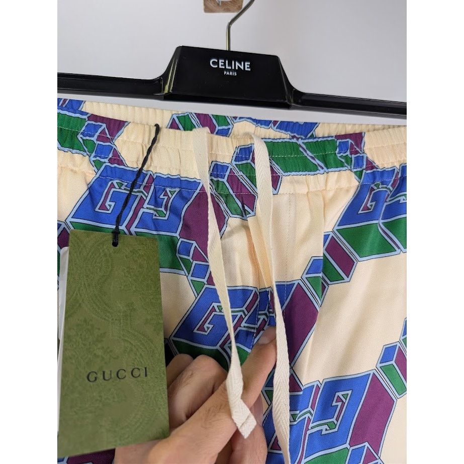 Gucci o1rshd1 Short Pants in Ivory/Blue Size US 34 / EU 50 - 7 Thumbnail
