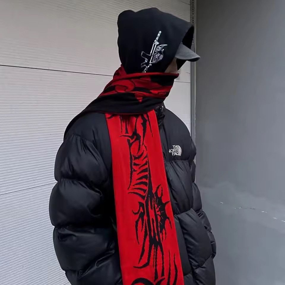 Other Abstract Streetwear Punk Gothic Black and Red Scarf Size ONE SIZE - 1 Thumbnail