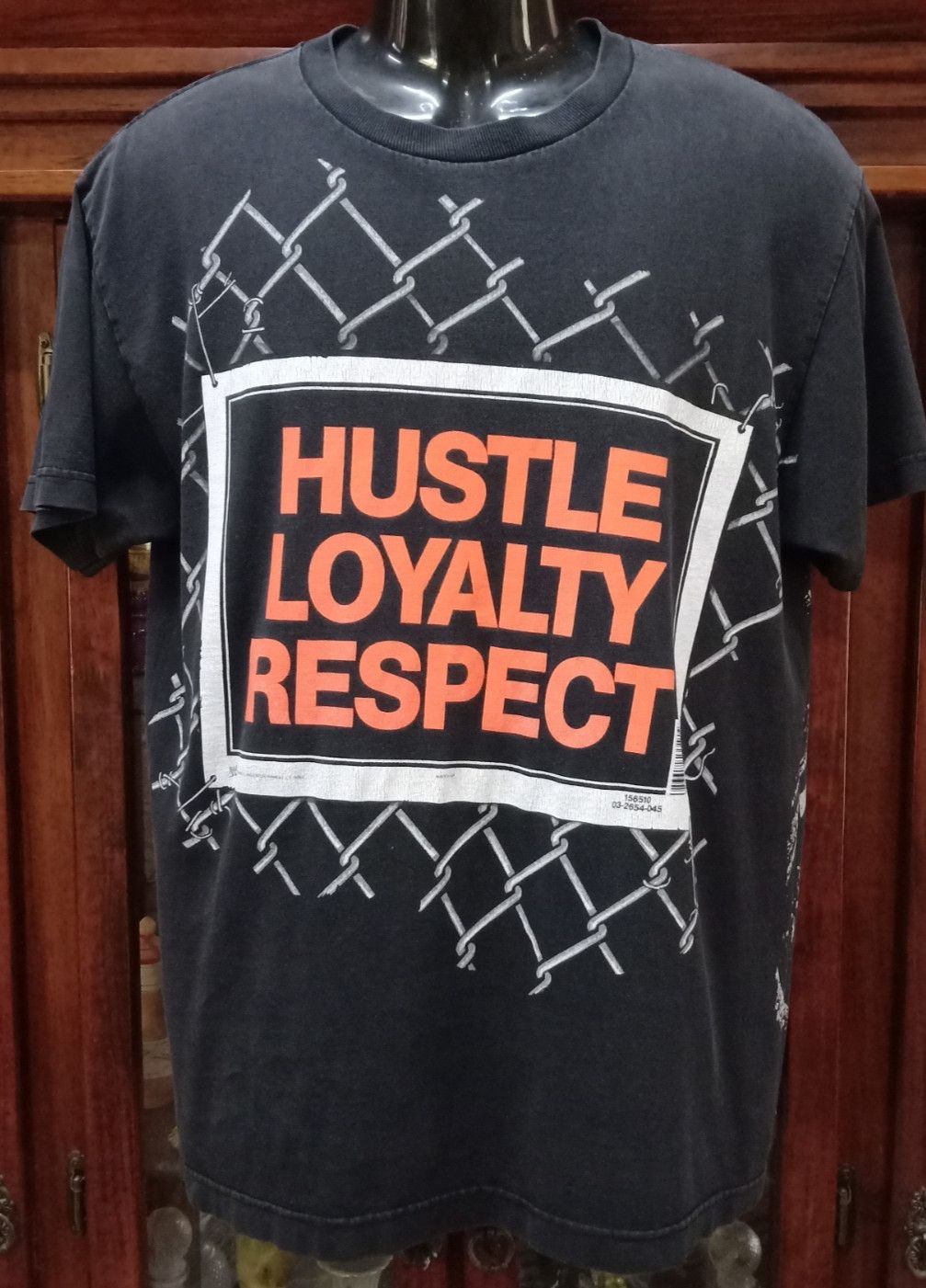 image of Authentic x Vintage Y2K Wwe John Cena : Hustle Loyalty Respect T-Shirt in Black, Men's (Size Medium