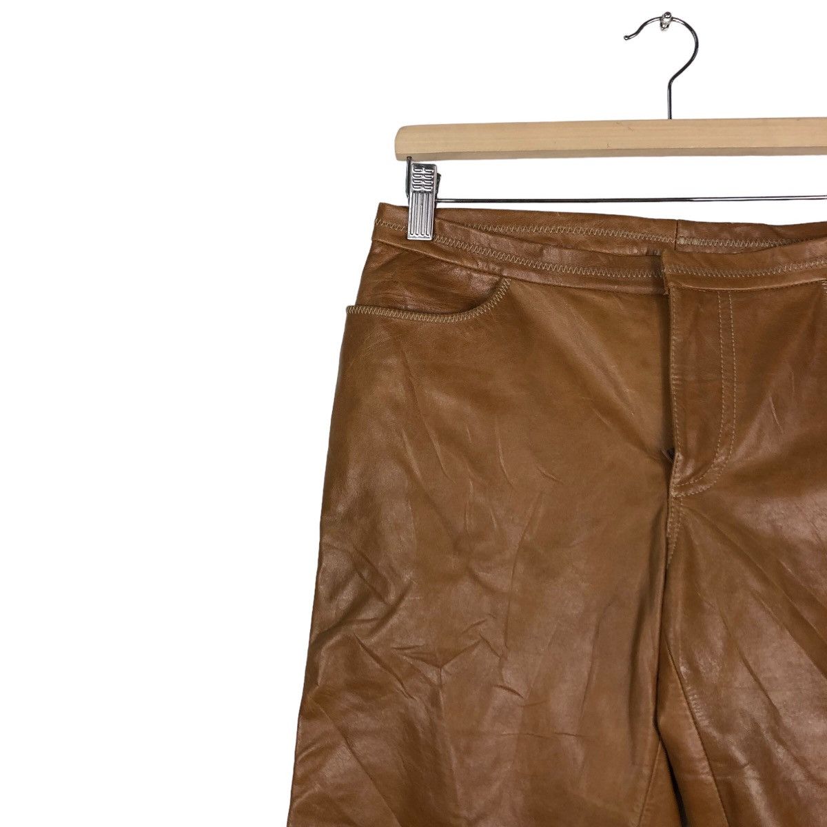 Genuine Leather 🔥Bow Cut Design Genuine Leather Biker Pants Gap Size US 28 / EU 44 - 7 Thumbnail