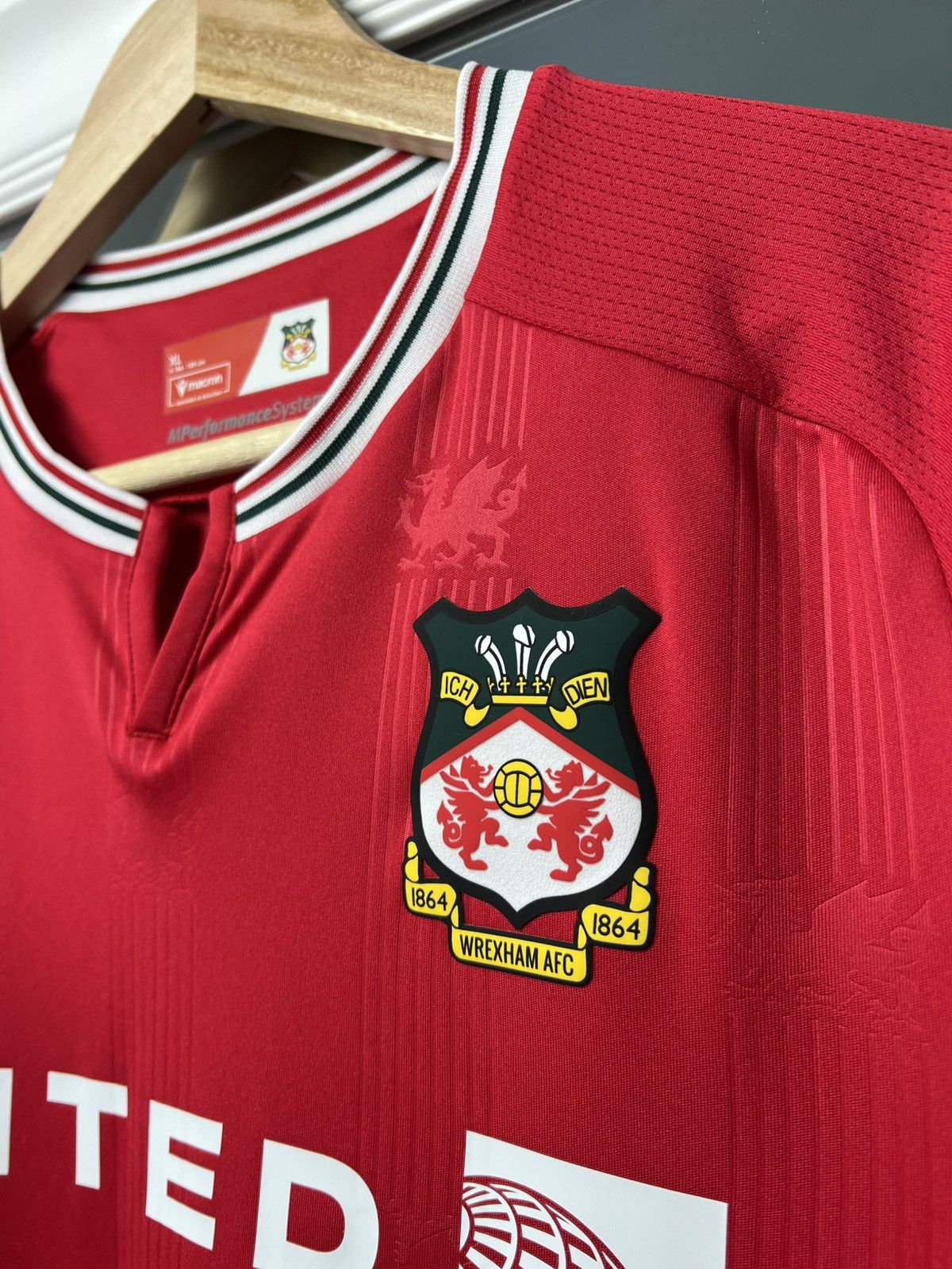 Macron × Vintage Wrexham AFC Home Jersey 2023/24 Macron XL – Mint Condition Size US XL / EU 56 / 4 - 7 Thumbnail
