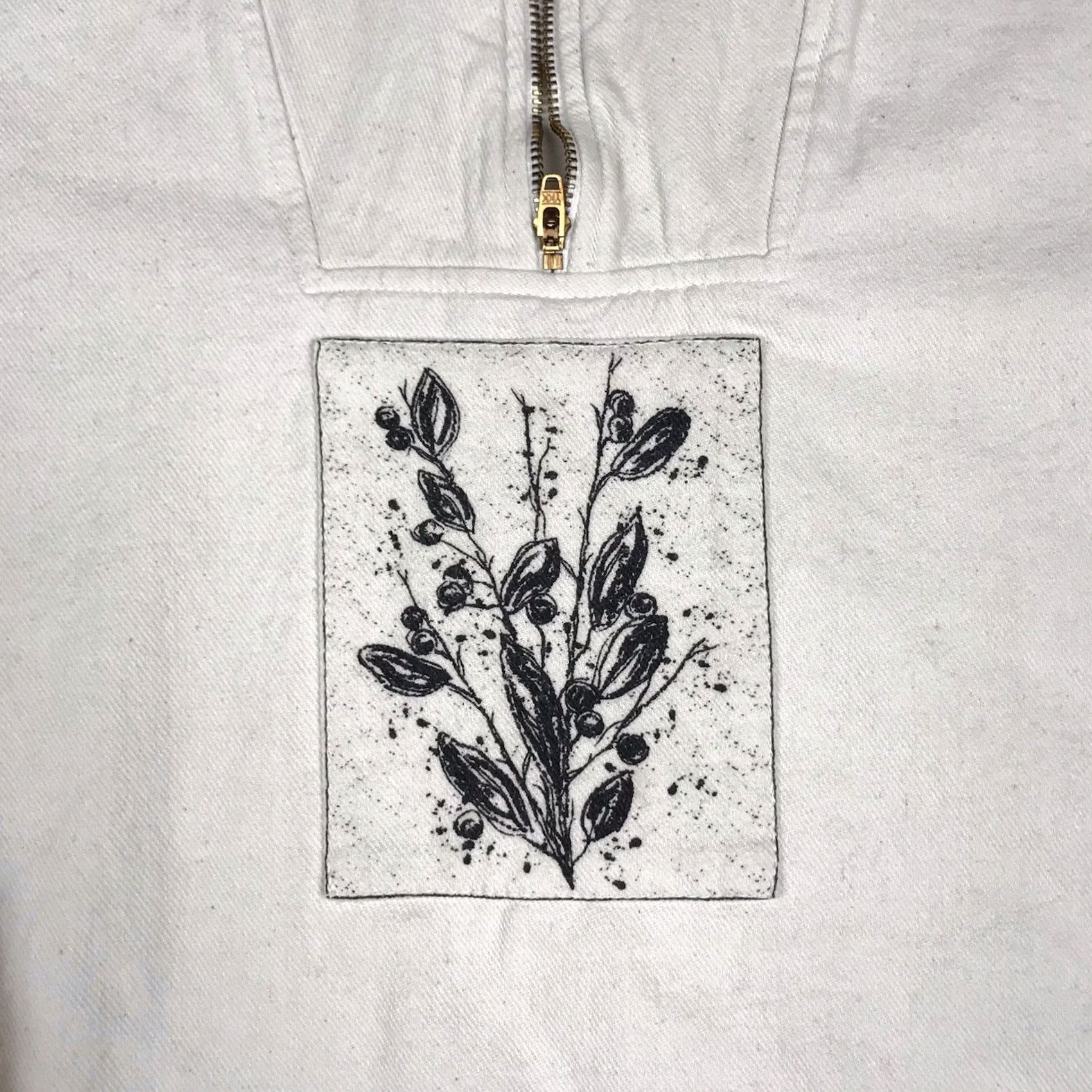 Vintage VINTAGE 90s Quarter Zip Mock Neck Sweatshirt Women XL Floral Graphic Made In USA Size XL / US 12-14 / IT 48-50 - 4 Thumbnail