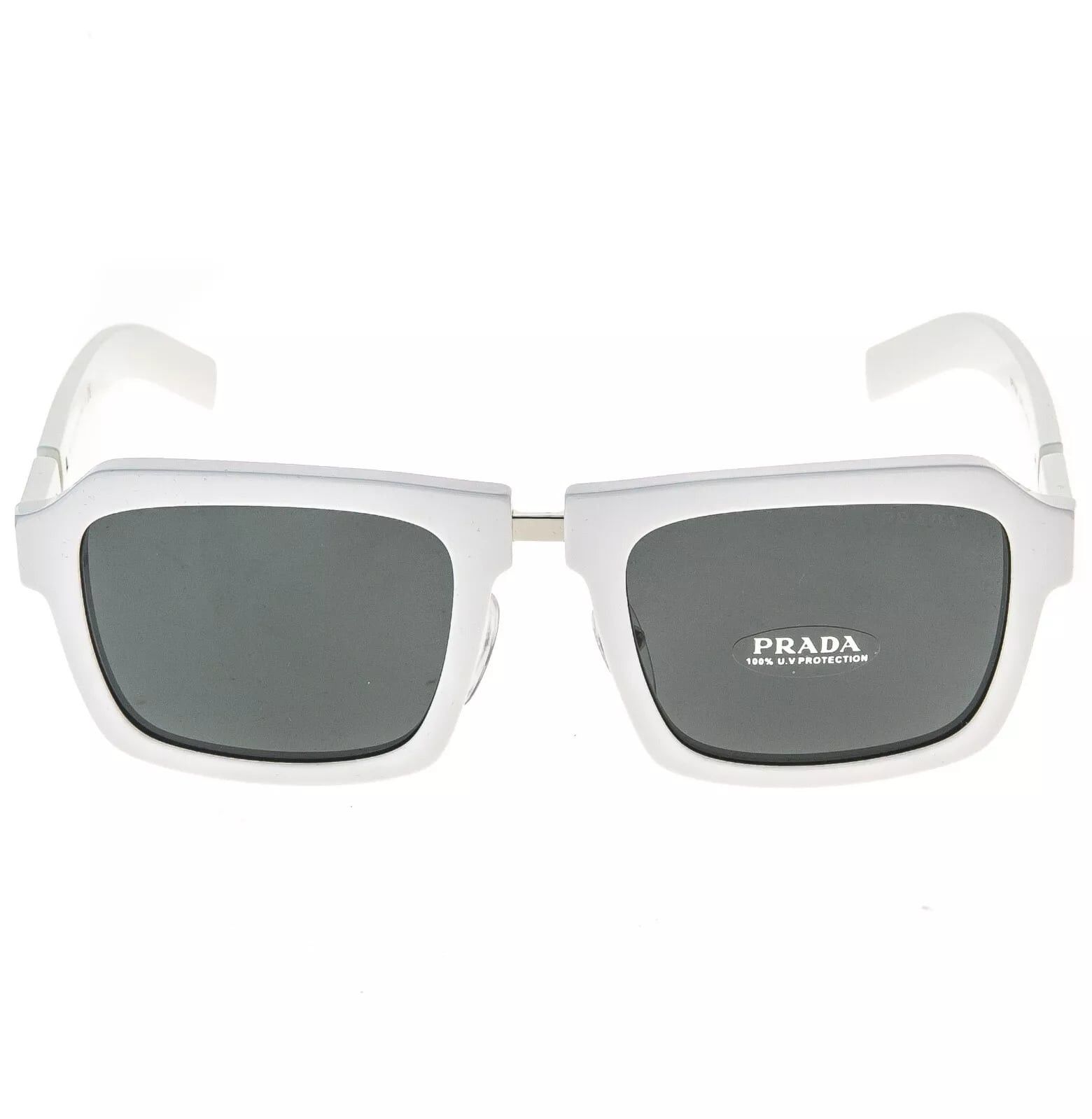 Prada PRADA DUPLE Rectangular PR09XS White Fashion Sunglasses 09X Size ONE SIZE - 11 Thumbnail