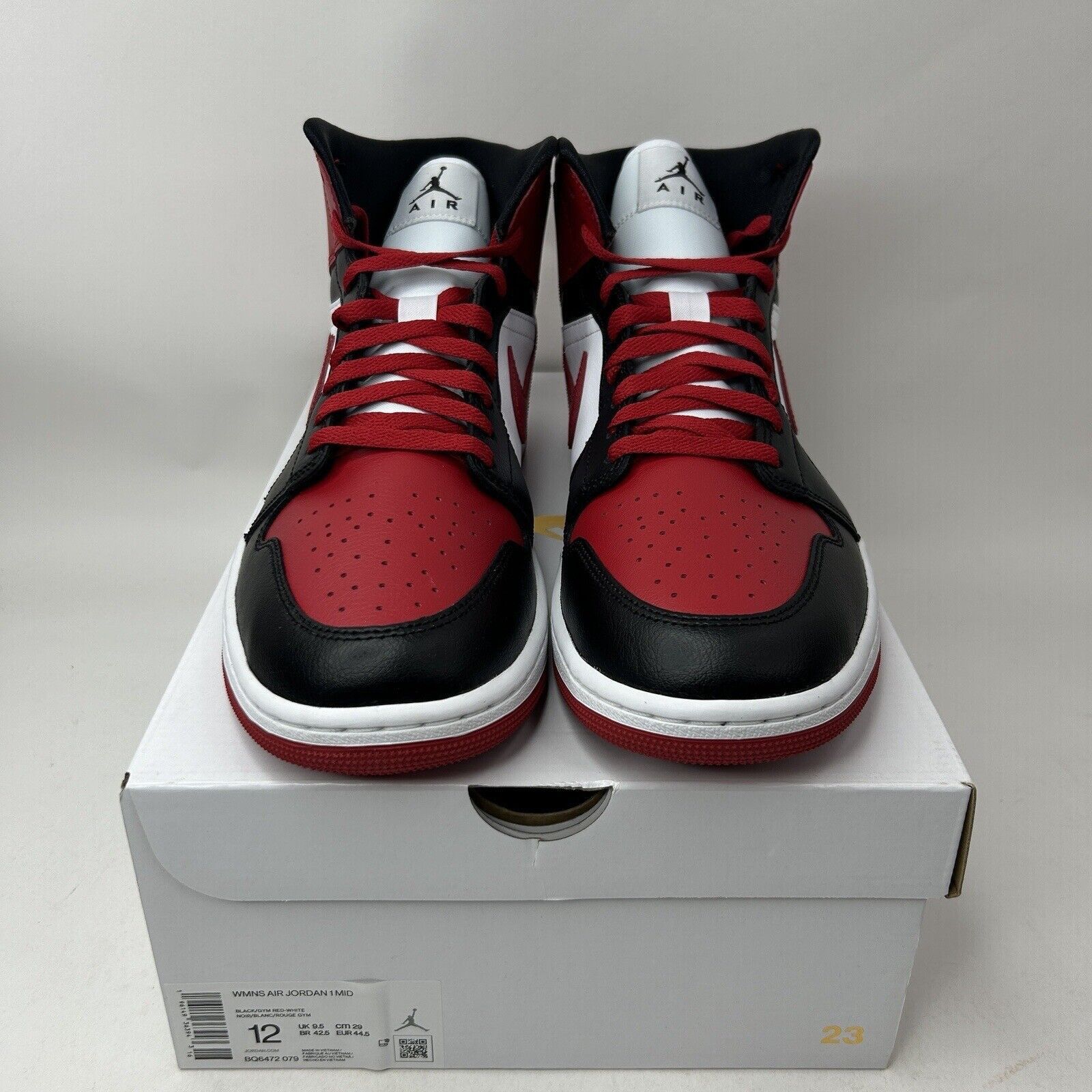 Nike Nike Air Jordan 1 Mid Retro “Bred Toe” 2023 Size US 10.5 / EU 43-44 - 2 Thumbnail