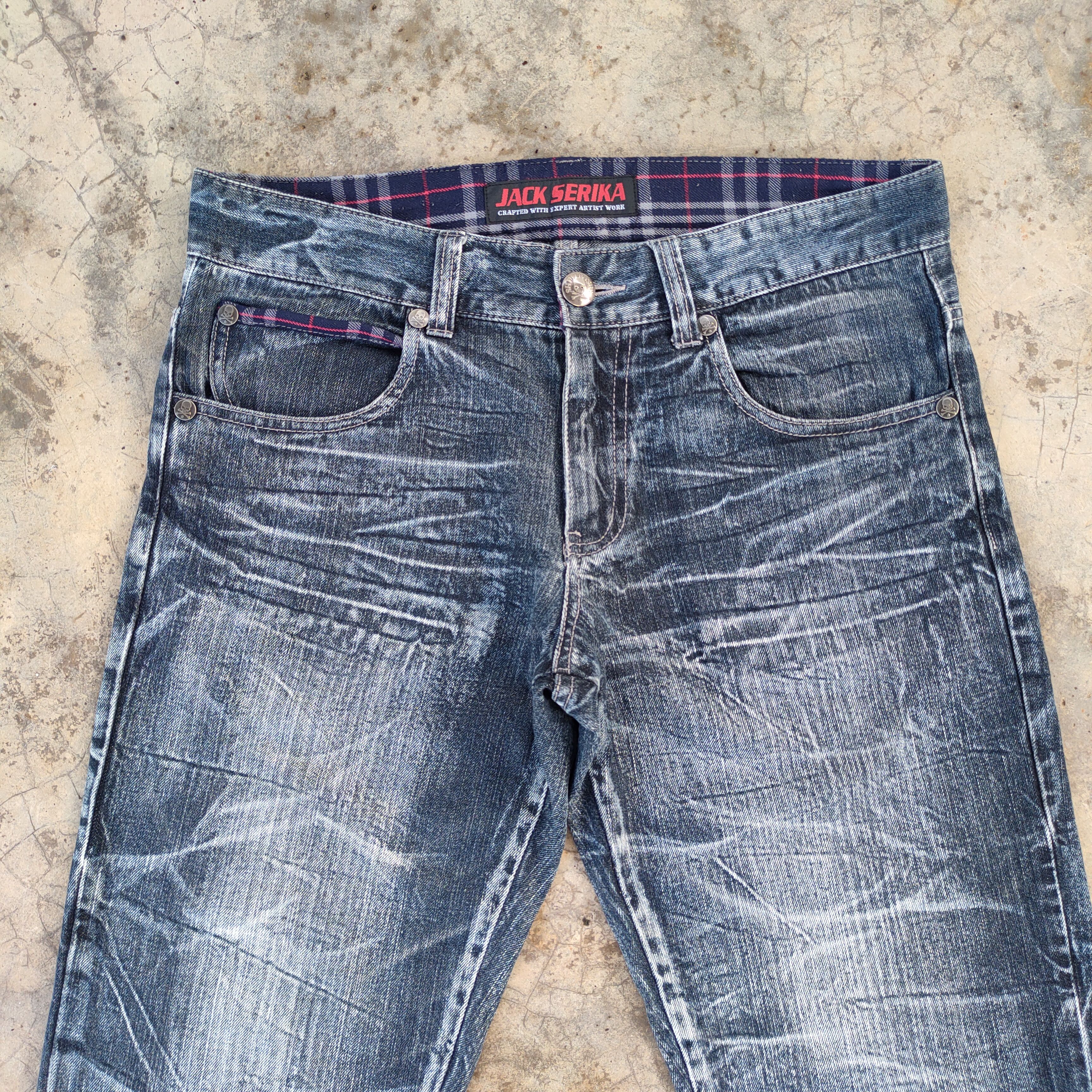 Japanese Brand × Jean × Vintage VINTAGE JACK SERIKA SKULL FADED STORM JEAN DENIM PANTS Size US 35 - 3 Thumbnail