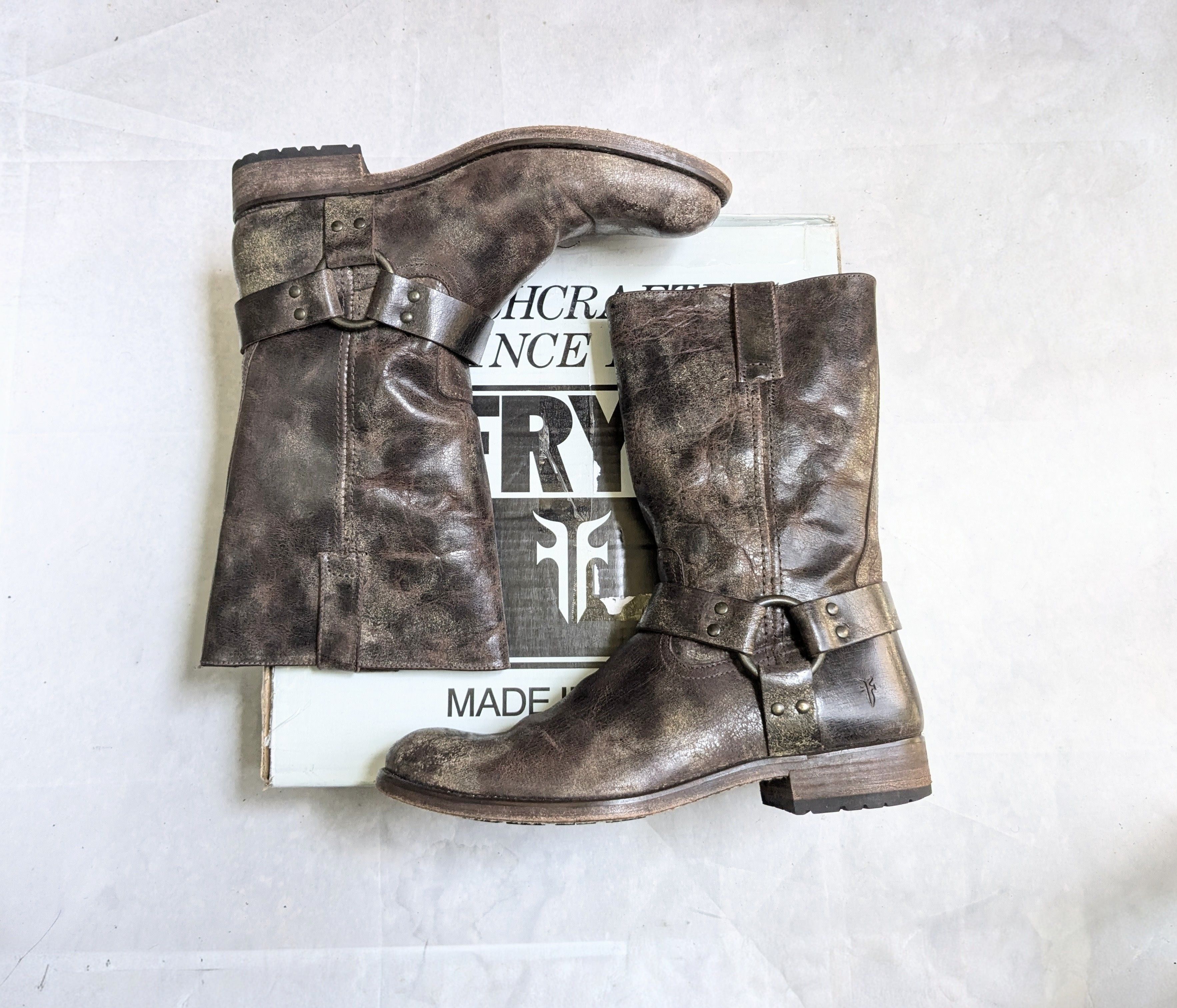 Frye Frye Harness Brown Leather 9.5 D Leather Buckle Punk Size US 9.5 / EU 42-43 - 1 Thumbnail
