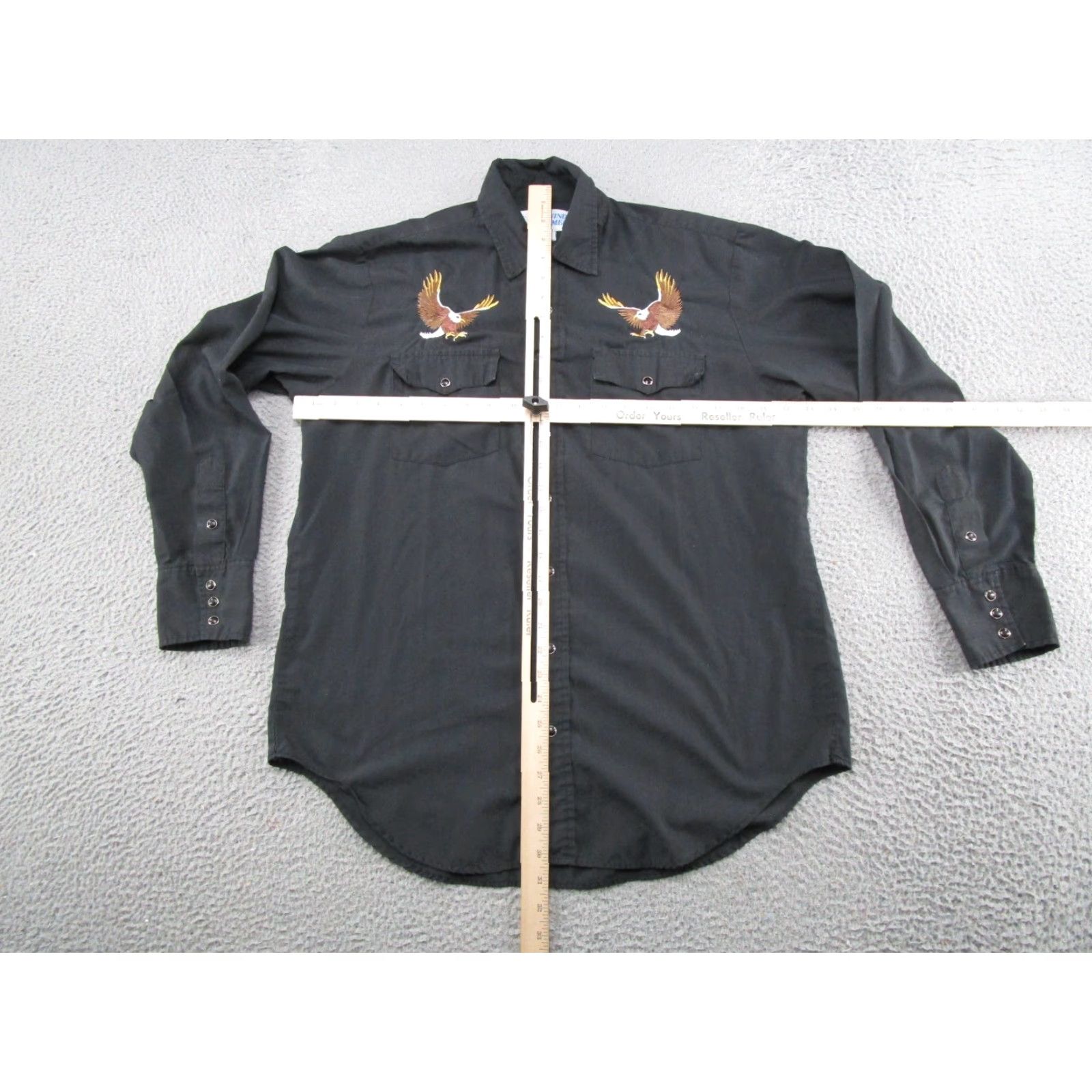 Vintage VTG 80s Wind Jammer Pearl Snap Shirt Mens L Western Black Long Sleeve Eagles Size US L / EU 52-54 / 3 - 4 Thumbnail