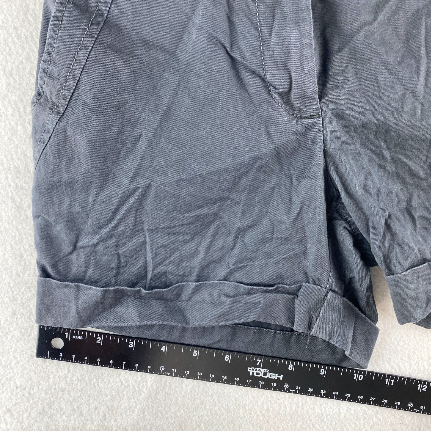 J.Crew J. CREW Shorts Womens 0 Gray Chino Utility Cuffed Button Pockets Hiking Dark Wash - Regular Fit, Belted, CottonTwill, Casual, Modern Womens Size 25" / US 0 / IT 36 - 6 Thumbnail