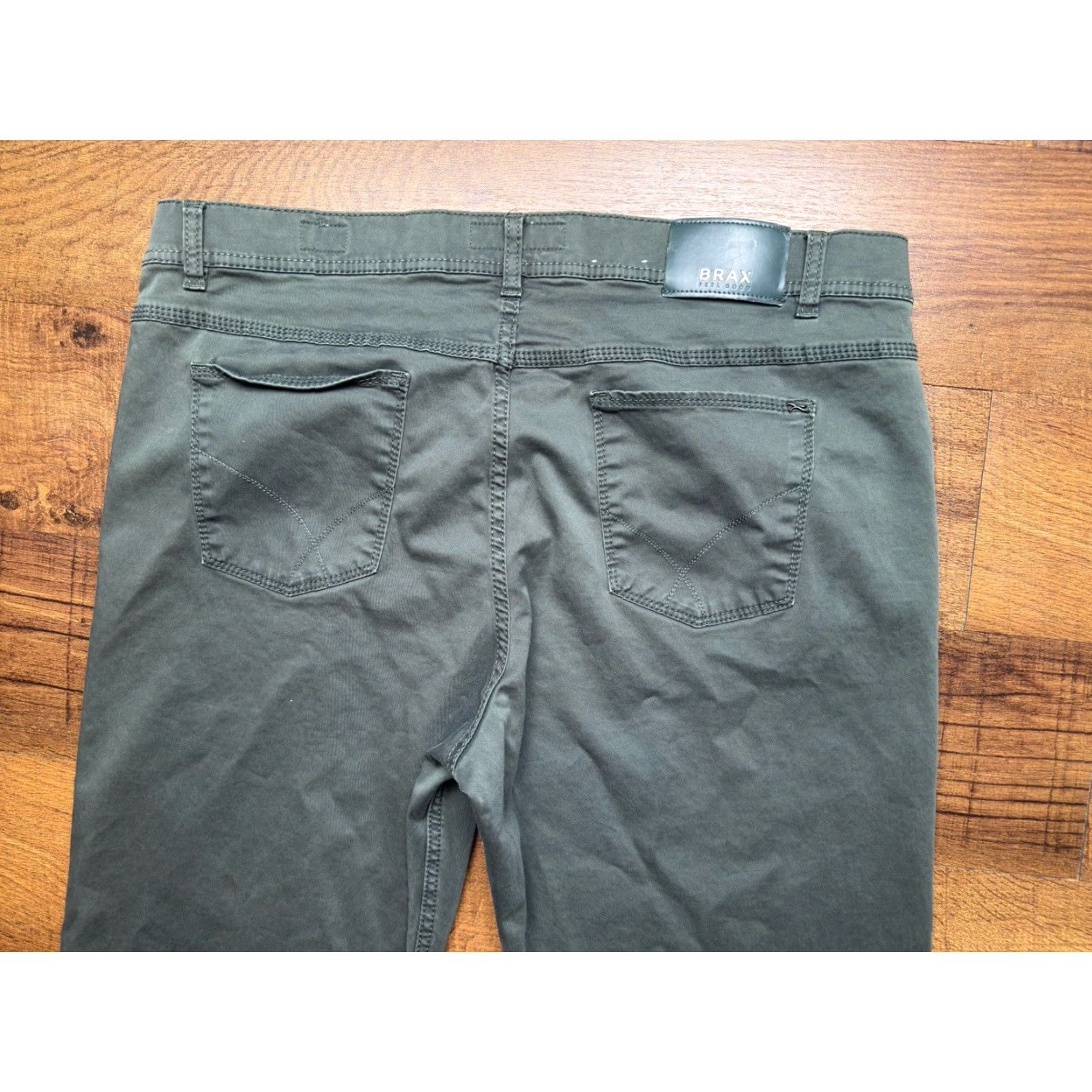 BRAX Brax Feel Good Cooper Fancy Straight Chino Stretch Pants Mens 40X34 Green Vintage No Size US 40 / EU 56 - 4 Thumbnail