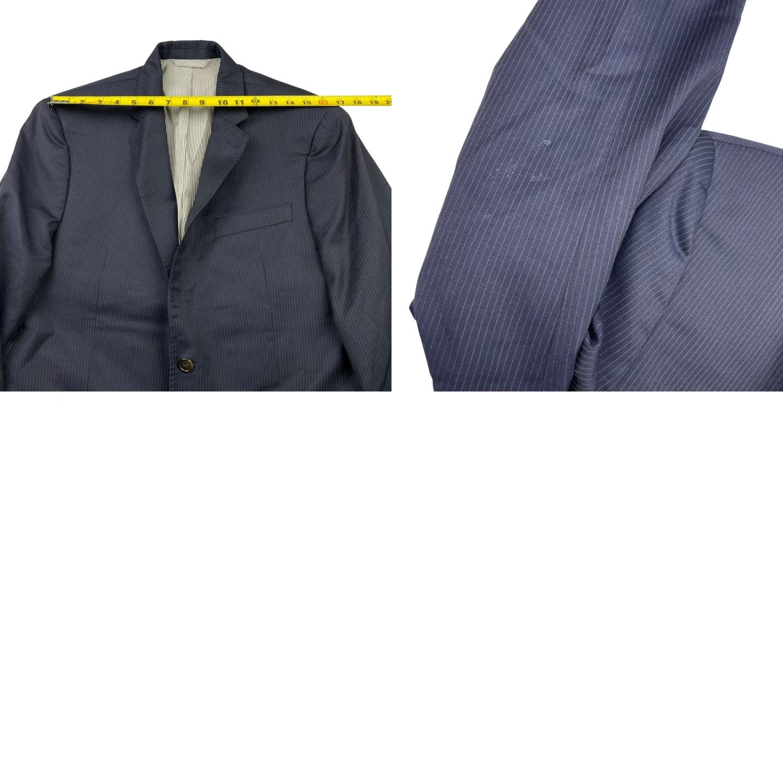 Todd Snyder Todd Snyder Men’s Mayfair Fit Blazer Jacket Navy Blue Stripe 100% Wool 2-Button 40R Regular Mens Size 40R - 9 Thumbnail