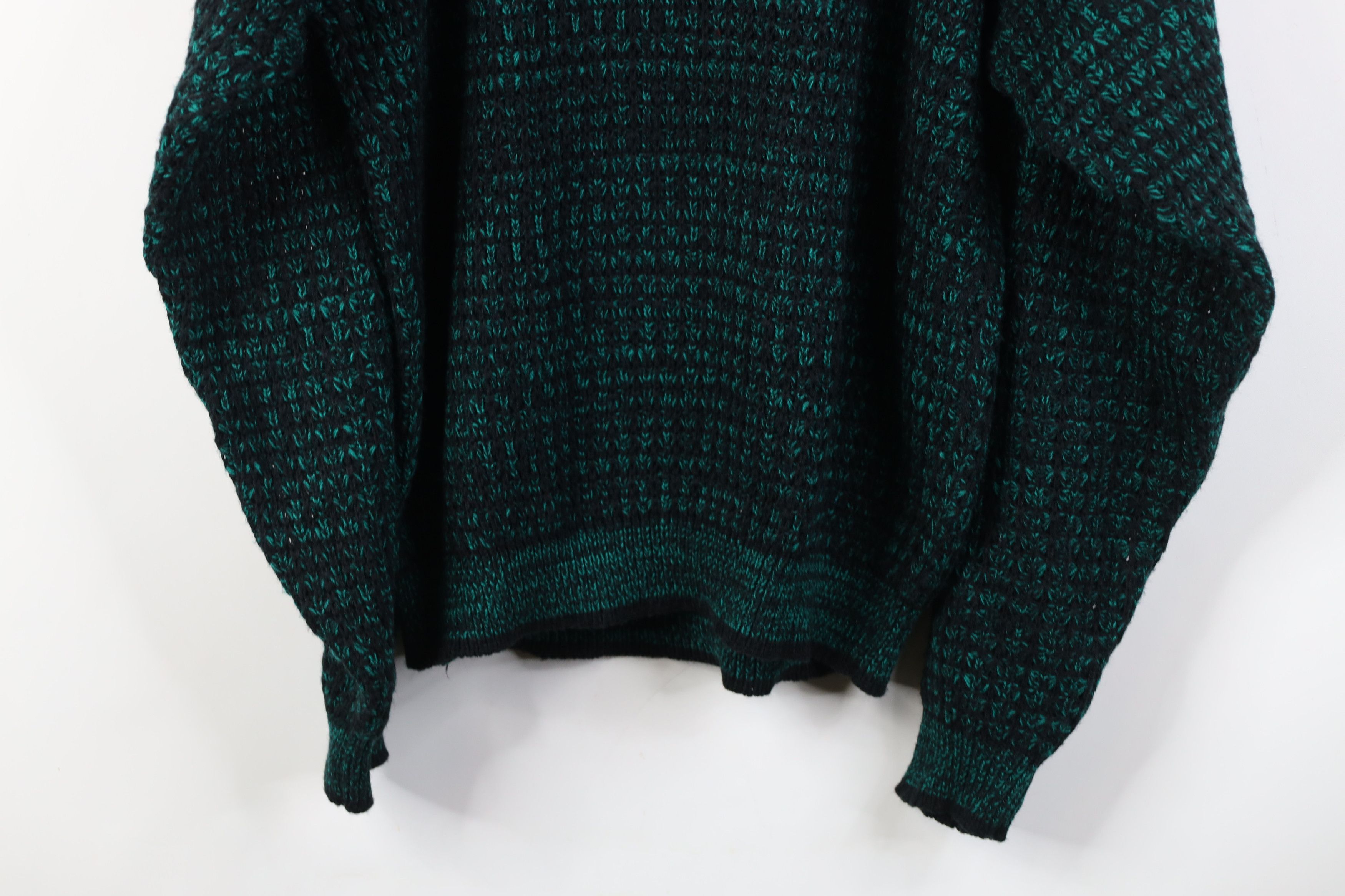 Vintage Vintage 90s Streetwear Ribbed Knit Crewneck Sweater Green Size US L / EU 52-54 / 3 - 9 Thumbnail