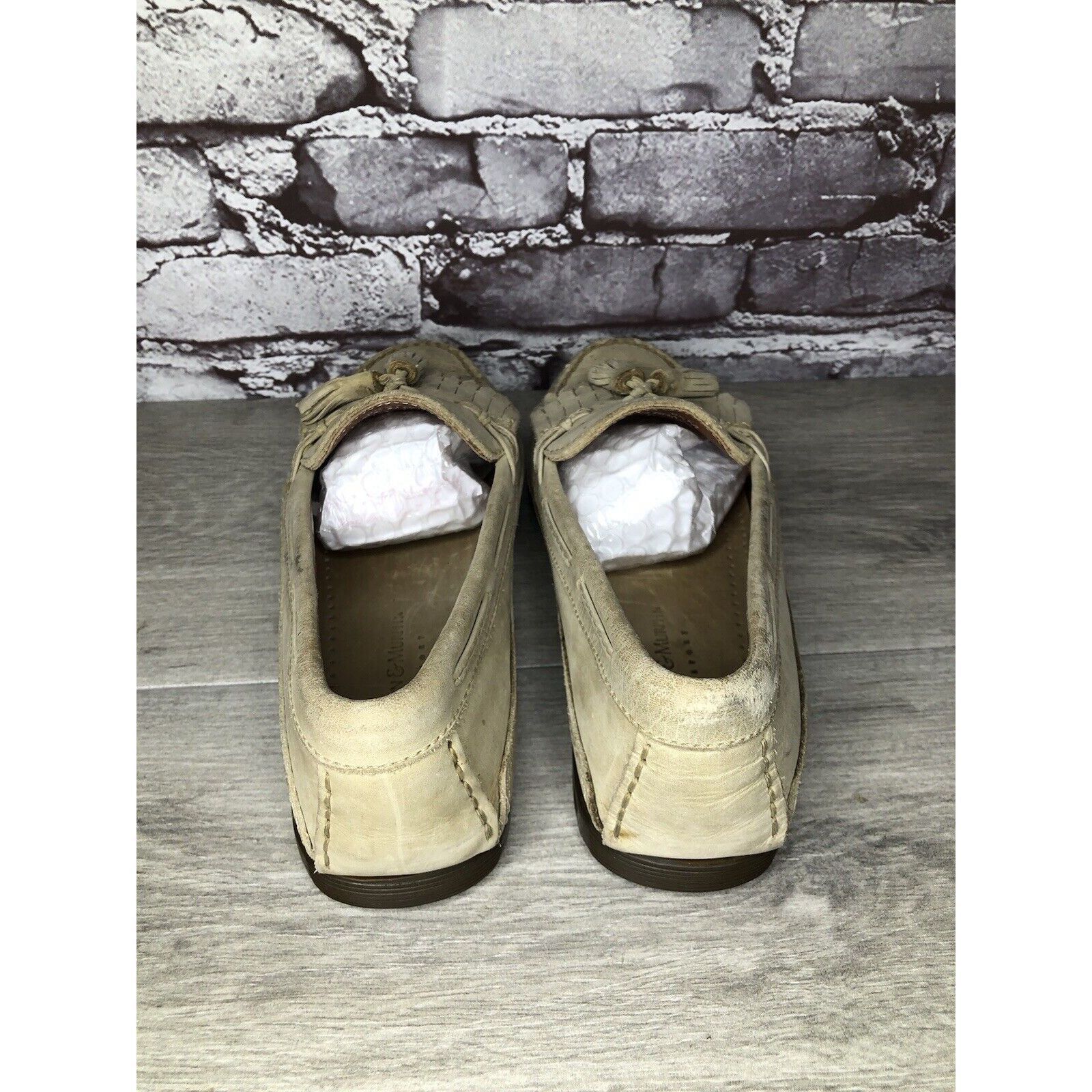 Johnston & Murphy Johnston Murphy Passport Beige Leather Tassel Kiltie Loafers Size US 8.5 / EU 41-42 - 11 Thumbnail
