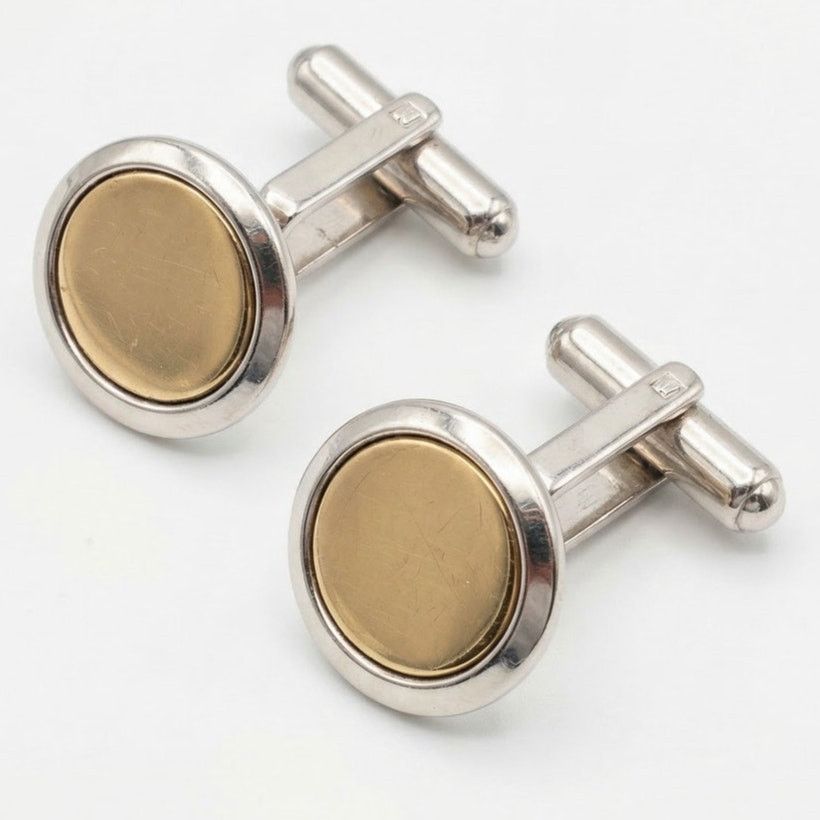 Dior Christian Dior Gold Tone Sterling Silver 925 Round Cufflinks Size ONE SIZE - 1 Thumbnail
