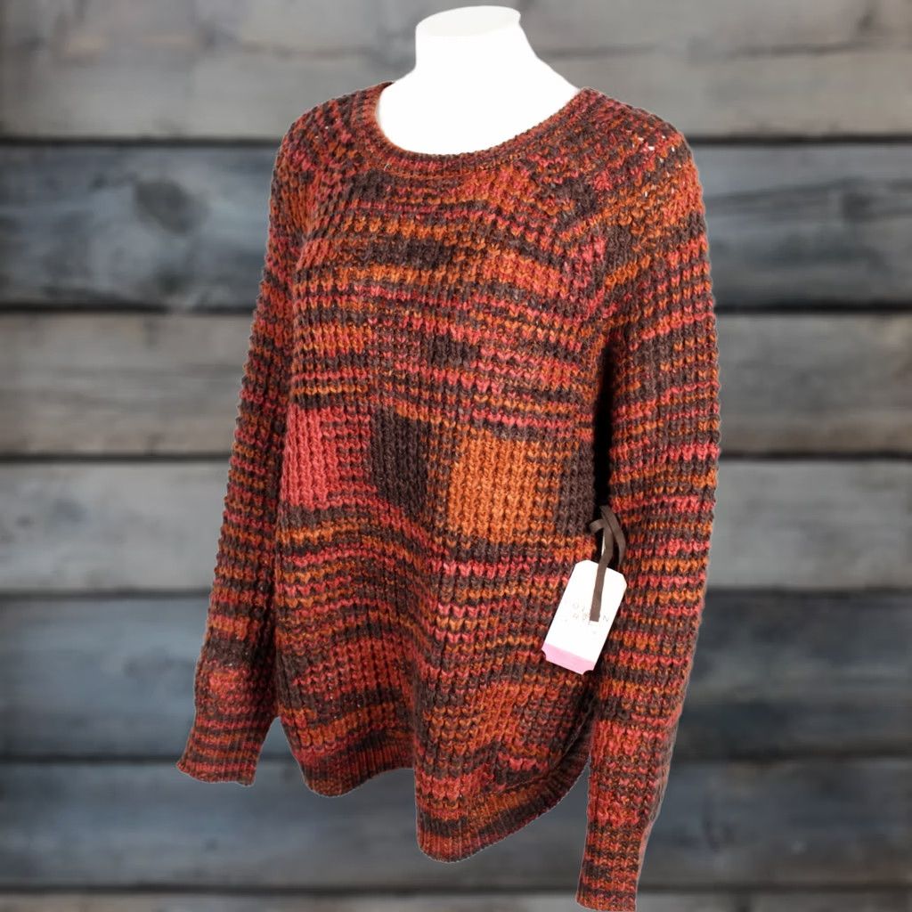 Vintage Cotton & Rye Women's Sweater Cable Knit Tassels Western XXL Fall Brown Red Size XXL / US 16-18 / IT 52-54 - 1 Thumbnail