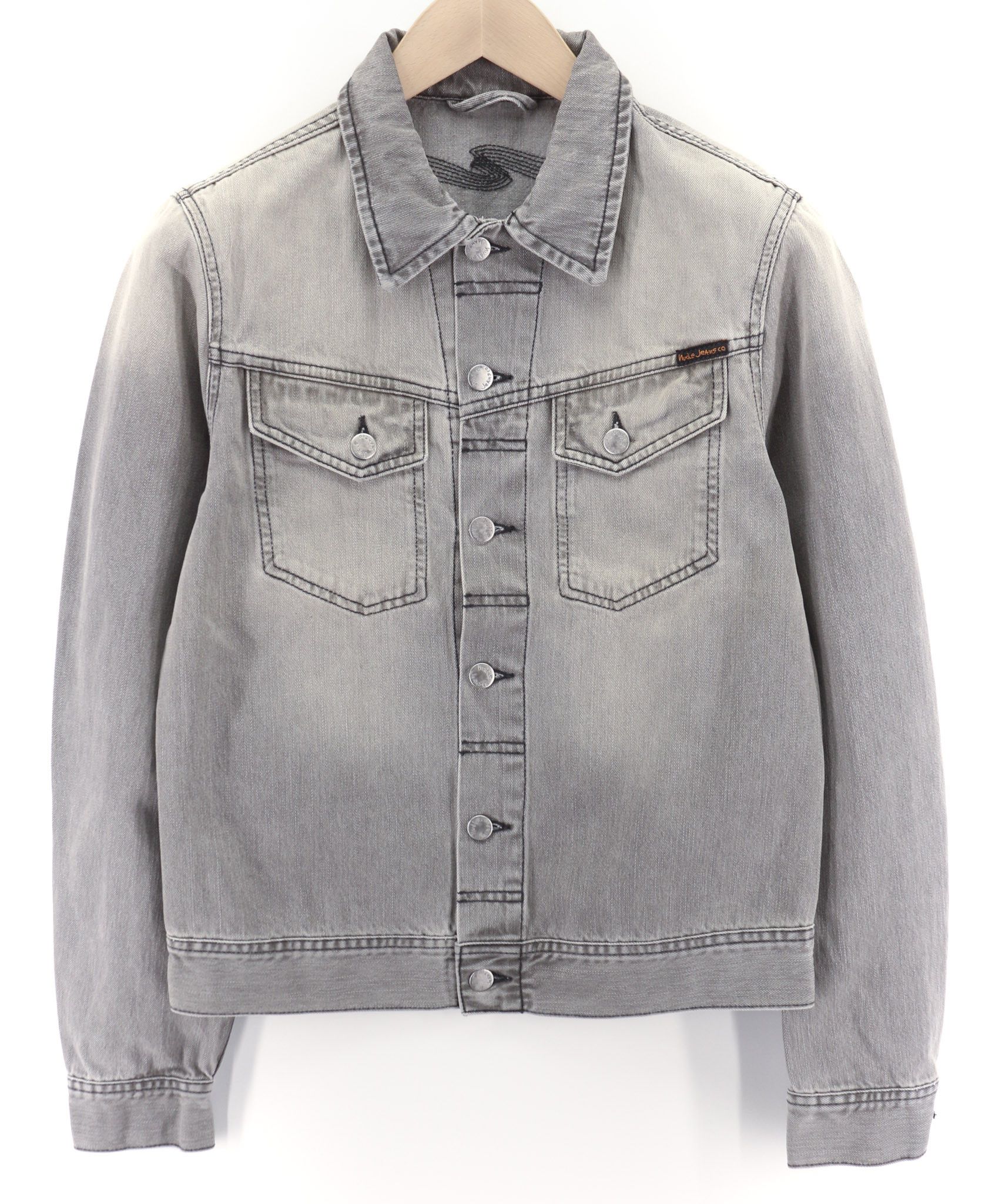 Nudie Jeans CONNY ORG. FOG S Organic Cotton Grey Denim Jacket 80337 Size US S / EU 44-46 / 1 - 1 Thumbnail
