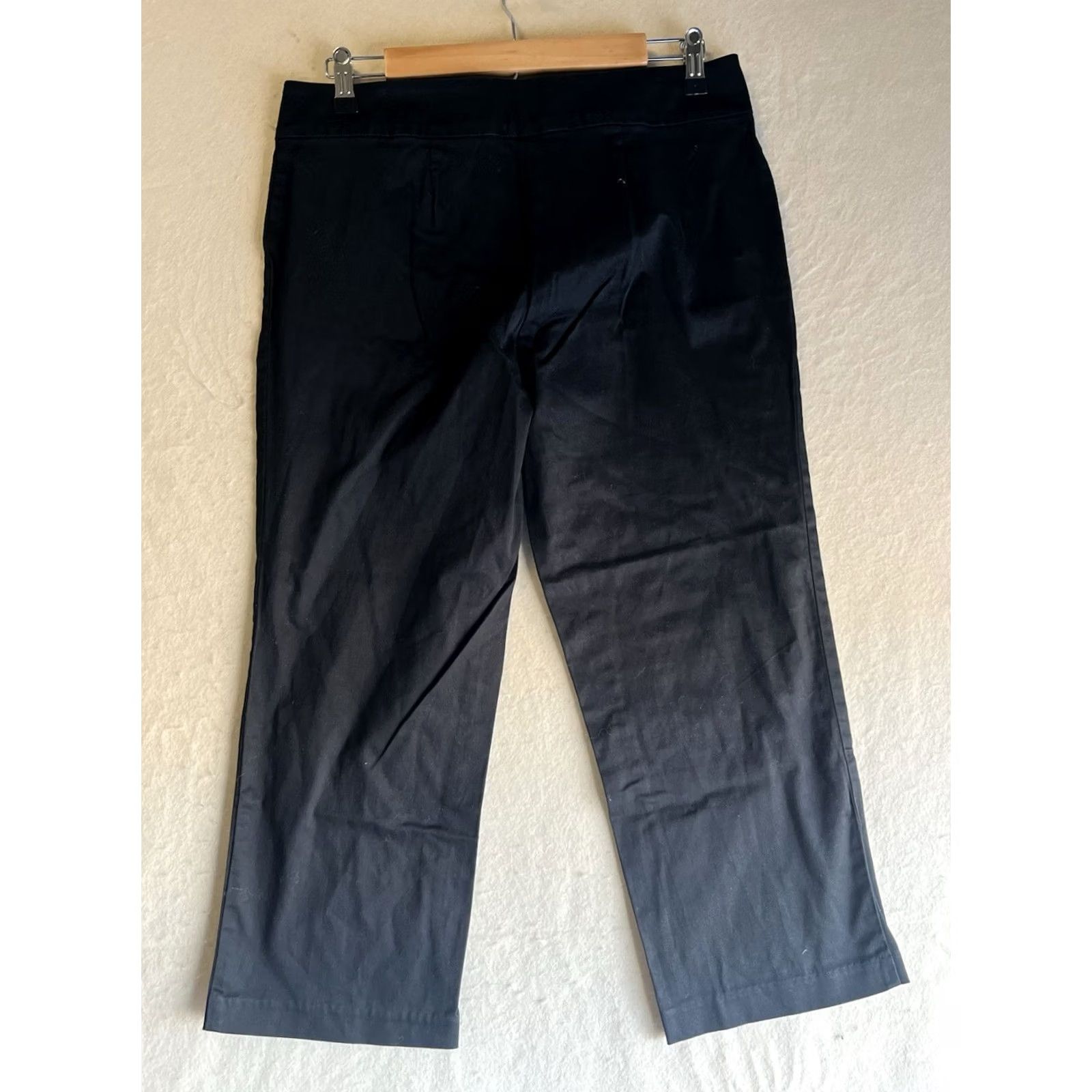 Elleme Ellemenno Capri Pants Women's 11 Black Zip Fly Wide-Leg Casual Office Women Pants Size 32" / US 10 / IT 46 - 2 Thumbnail