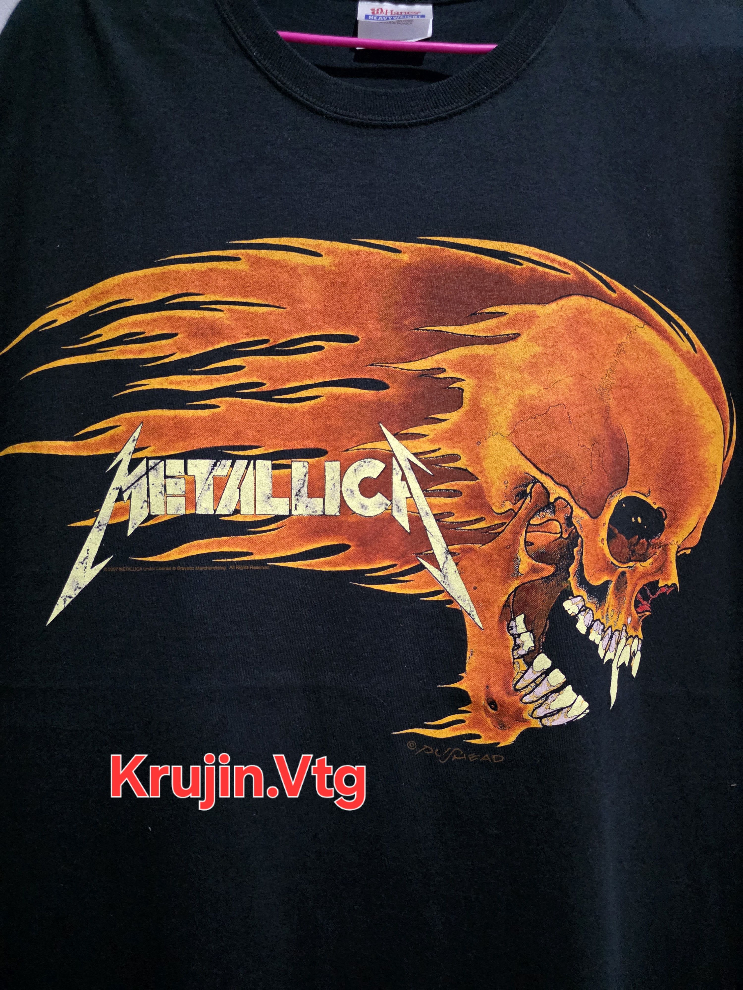 Other Band: Metallica Pushead Flaming Skull and Skull Sun Size US XL / EU 56 / 4 - 2 Thumbnail