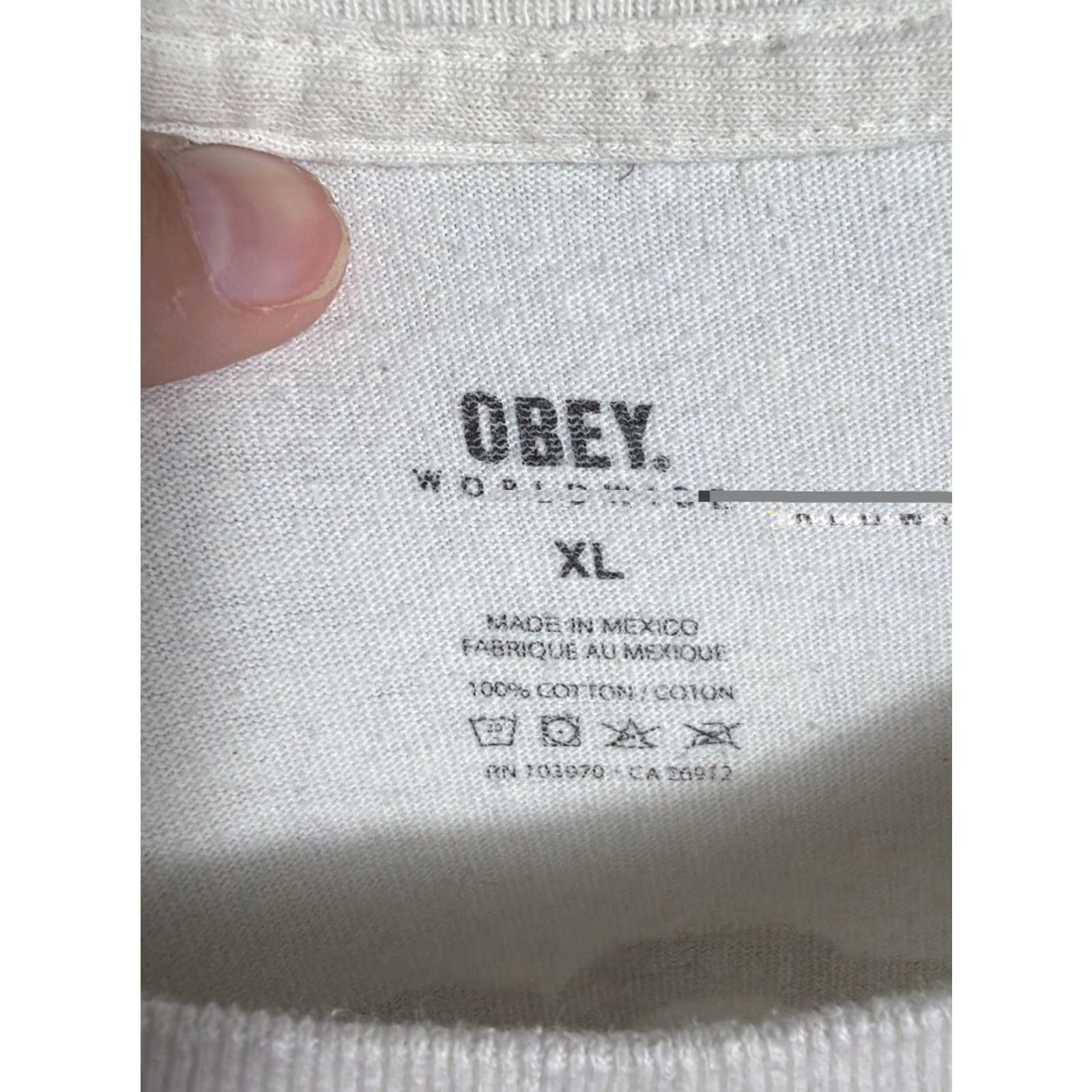 Obey VINTAGE Obey Worldwide Mens XL Short Sleeve White Black T Shirt Cotton Size US XL / EU 56 / 4 - 7 Thumbnail