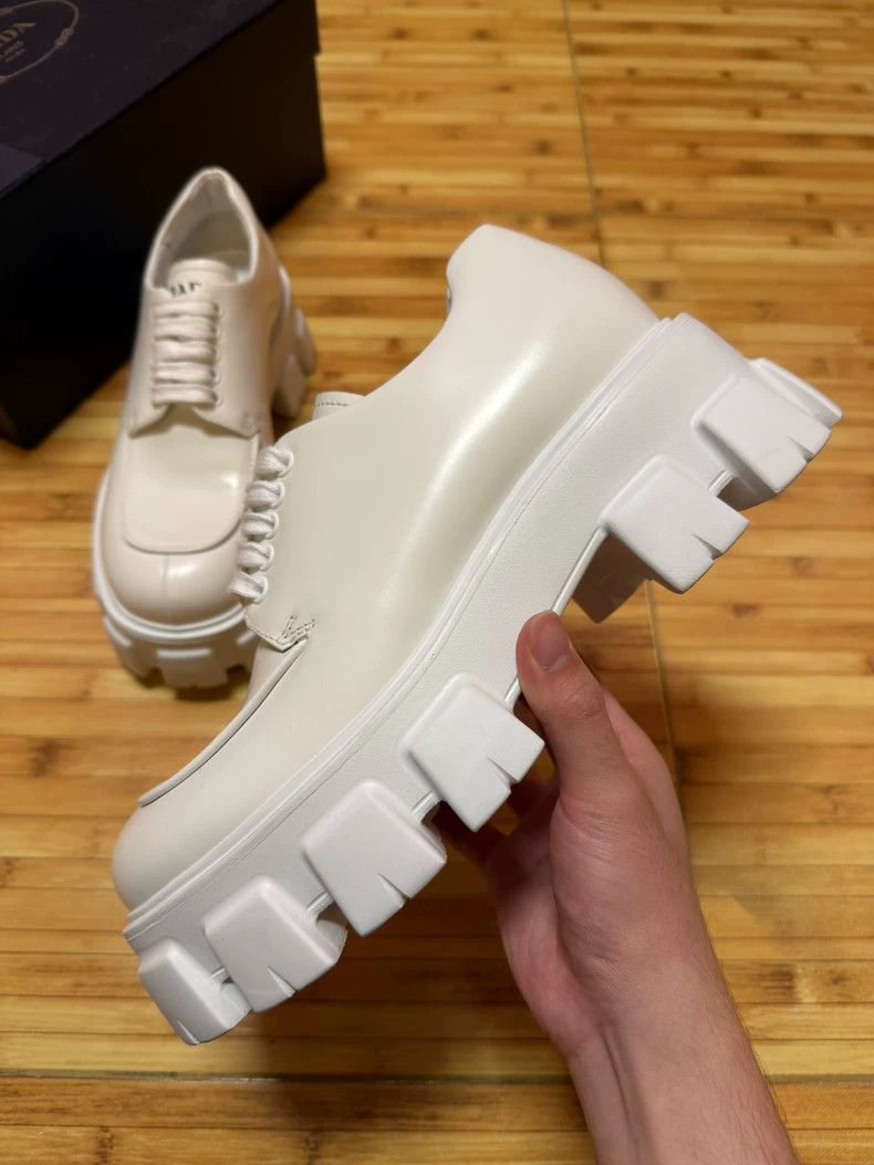 Prada prada 23 FW white platform shoes leather shoes 2504-Nextarr Size US 7.5 / EU 40-41 - 4 Thumbnail