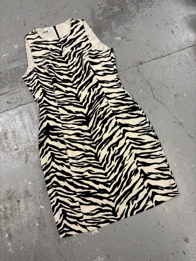 Moschino × Vintage Moschino Zebra Balck & White Dress Size M / US 6-8 / IT 42-44 - 2 Thumbnail
