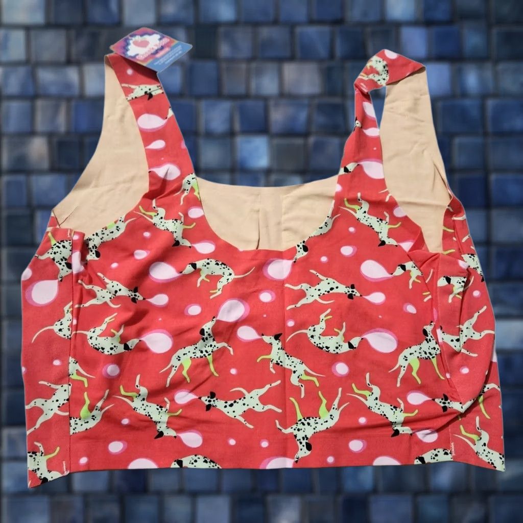 Vintage Cheek Boss Bra Womens XL Bralette Wireless Red Dalmatian Dogs XS? Size ONE SIZE - 1 Thumbnail