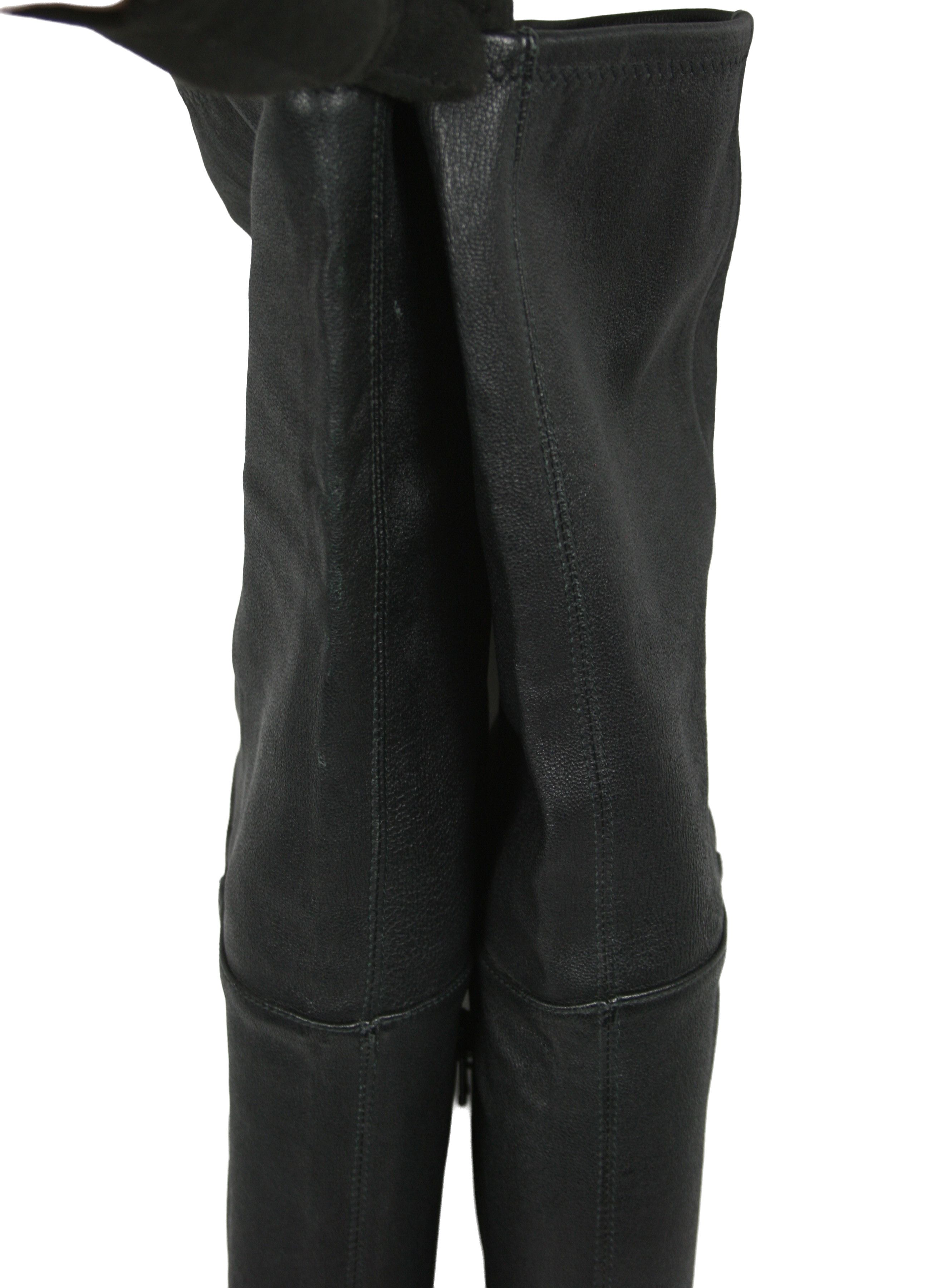 Versace 00S Medusa Logo Straps Leather Y2K Overknees Boots Vintage Size US 8 / IT 38 - 16 Thumbnail