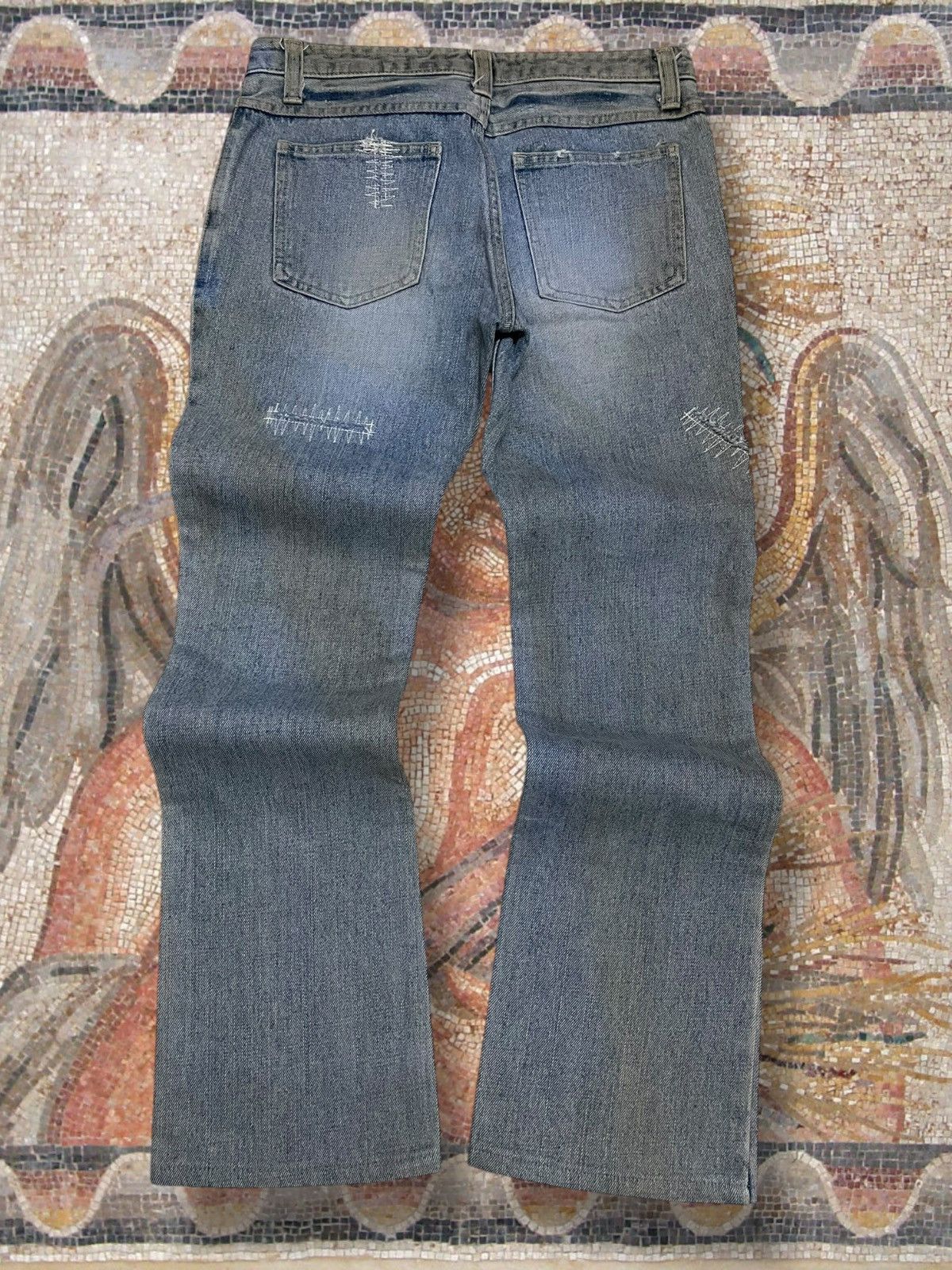 Tornado Mart Vintage 1990s Japan Designer Real Blue Interplanet Flared Size US 28 / EU 44 - 9 Thumbnail