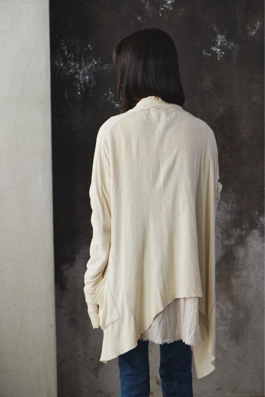 Aleksandr Manamis Aleksandr Manamïs Textured Knit Asymmetric Draped Cardigan Size US M / EU 48-50 / 2 - 2 Thumbnail