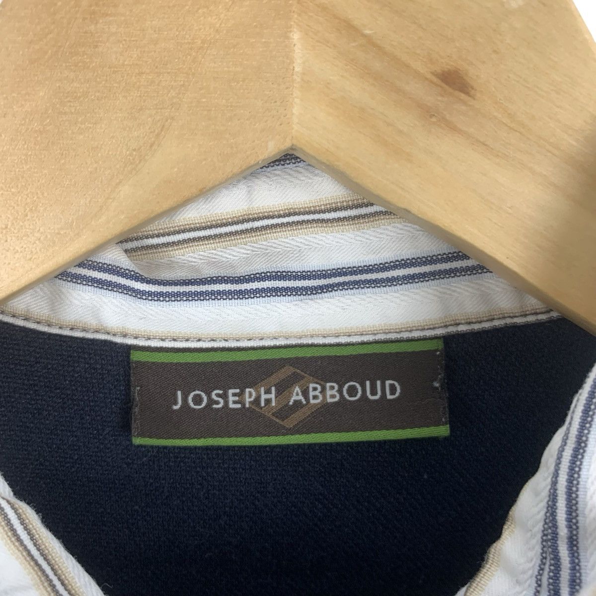 Joseph Abboud JOSEPH ABBOUD Stripe Collar Design Tee Shirt Top Polo Size US L / EU 52-54 / 3 - 7 Thumbnail