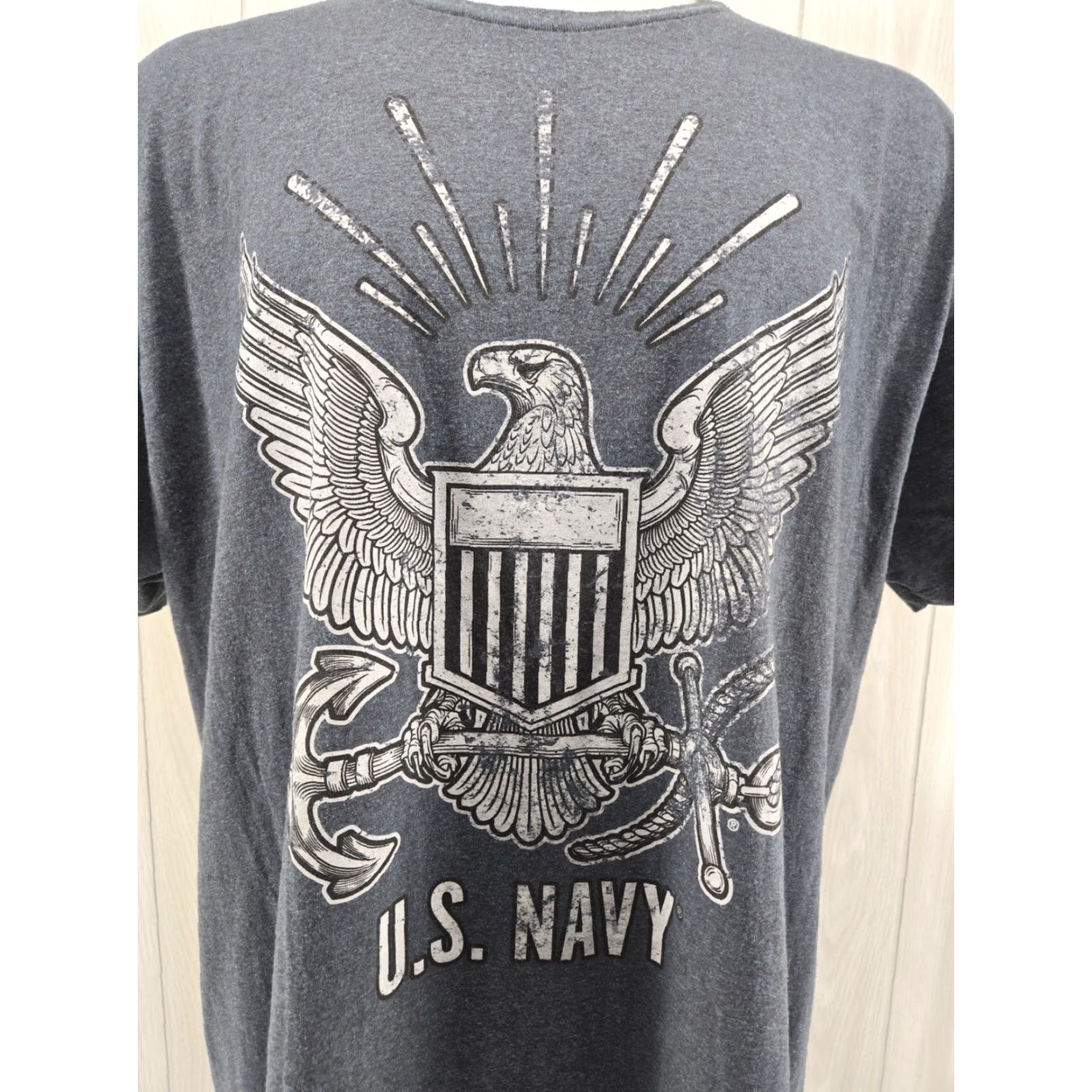 Vintage BattleSpace 7.62 Design US Navy Men's T Shirt Gray 2XL Short Sleeve Crew Neck Cotton Logo Military Patriotic USA/Grey Size US XXL / EU 58 / 5 - 4 Thumbnail