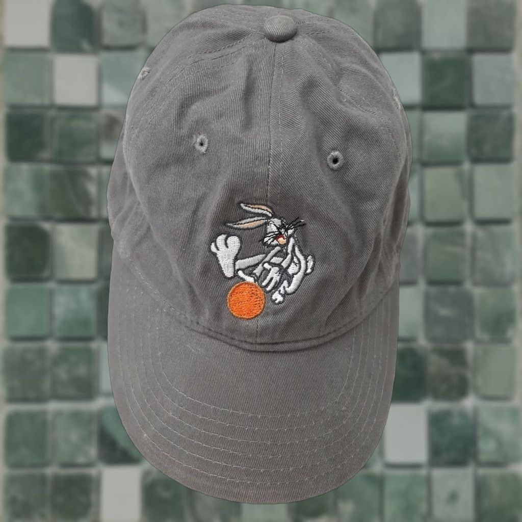 Vintage VINTAGE LOONEY TUNES HAT BUGS BUNNY Space Jam Basketball Cap HAT Mens Adjustable Gray Cap Size ONE SIZE - 1 Thumbnail