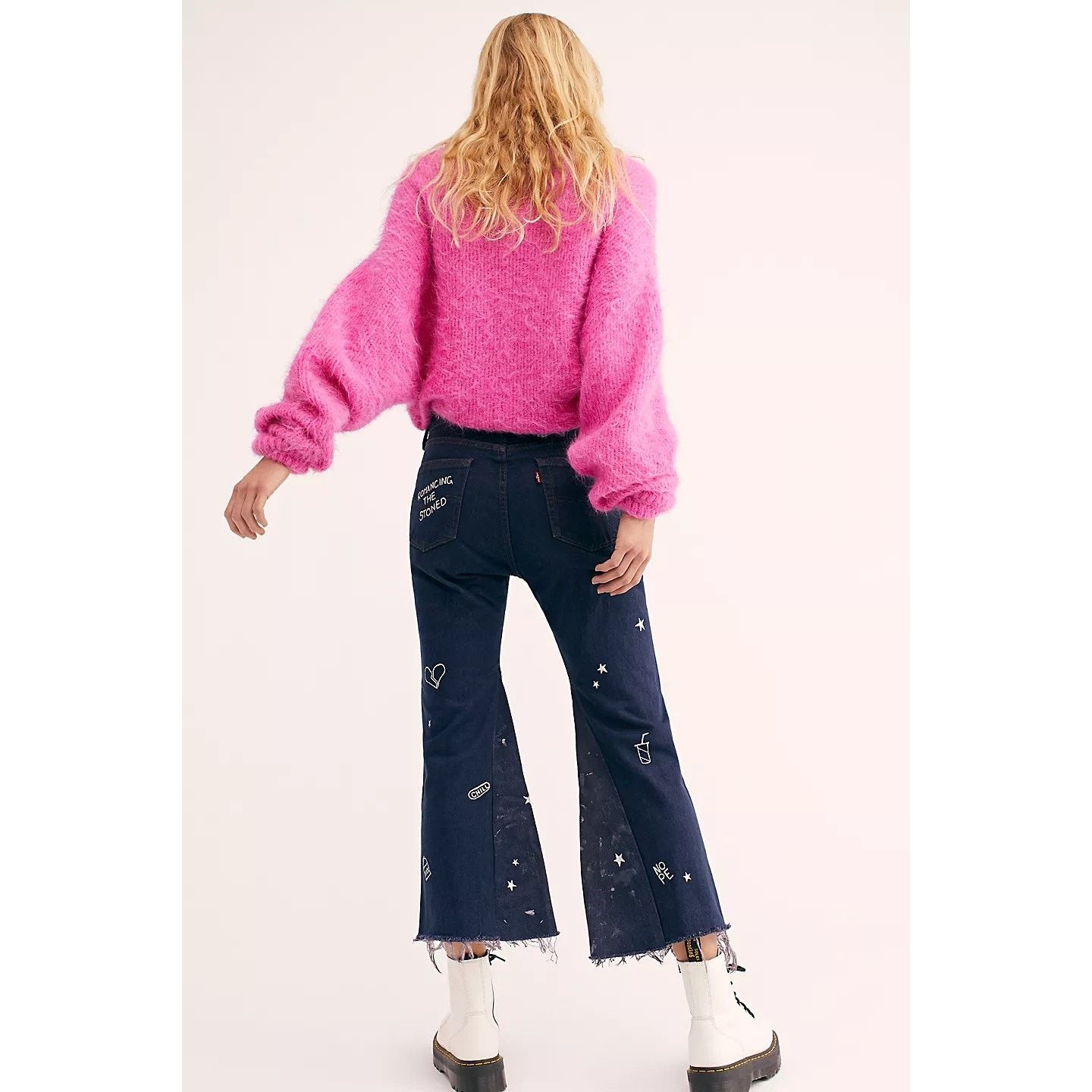 Free People New Free People Barber Jocelyn Sketchy Culotte Jeans $253 Size 28" / US 6 / IT 42 - 3 Thumbnail