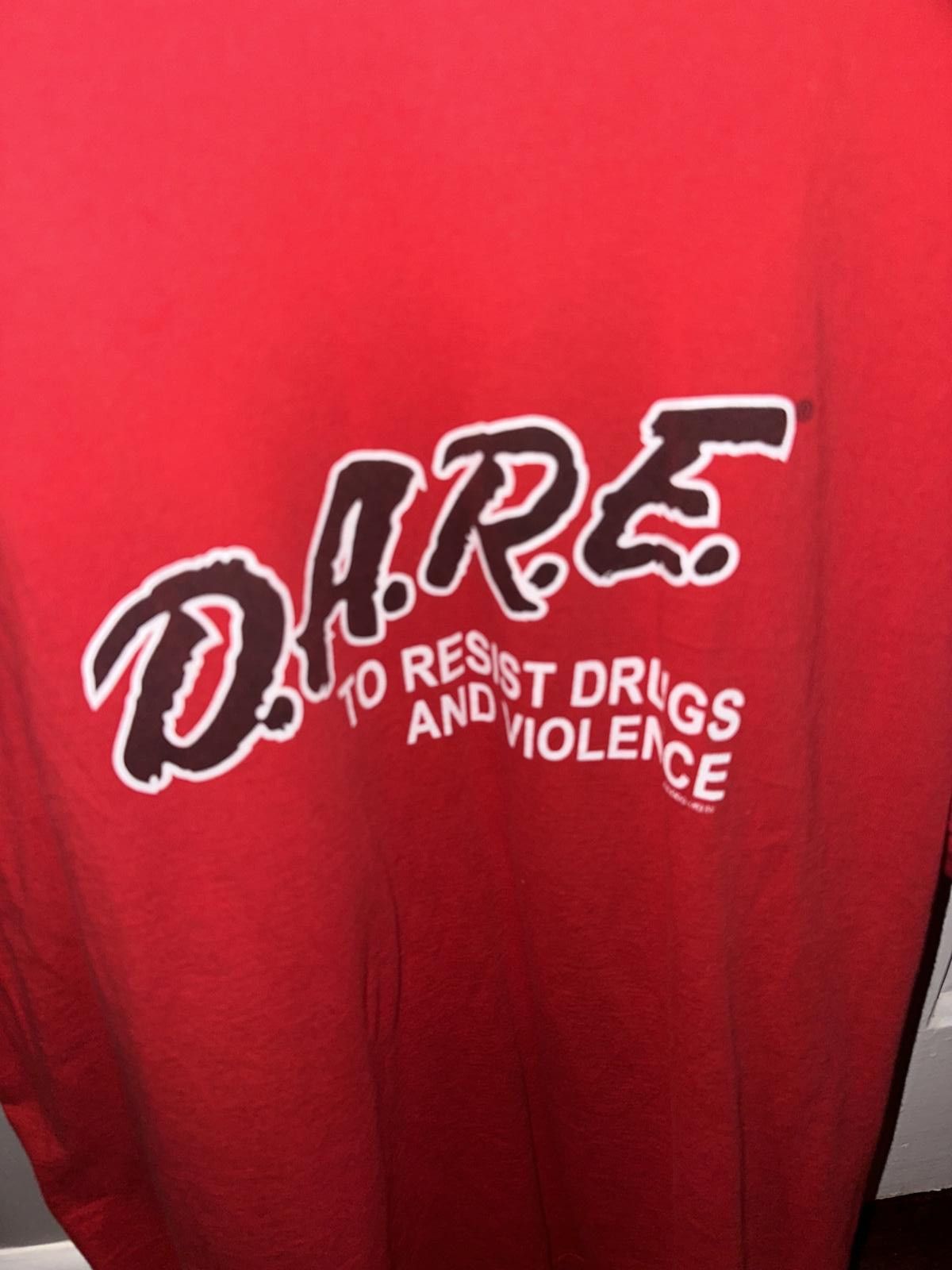 Designer Vintage Style D.A.R.E Drugs T-Shirt Size Women’s or Youth XL Size XL / US 12-14 / IT 48-50 - 4 Thumbnail