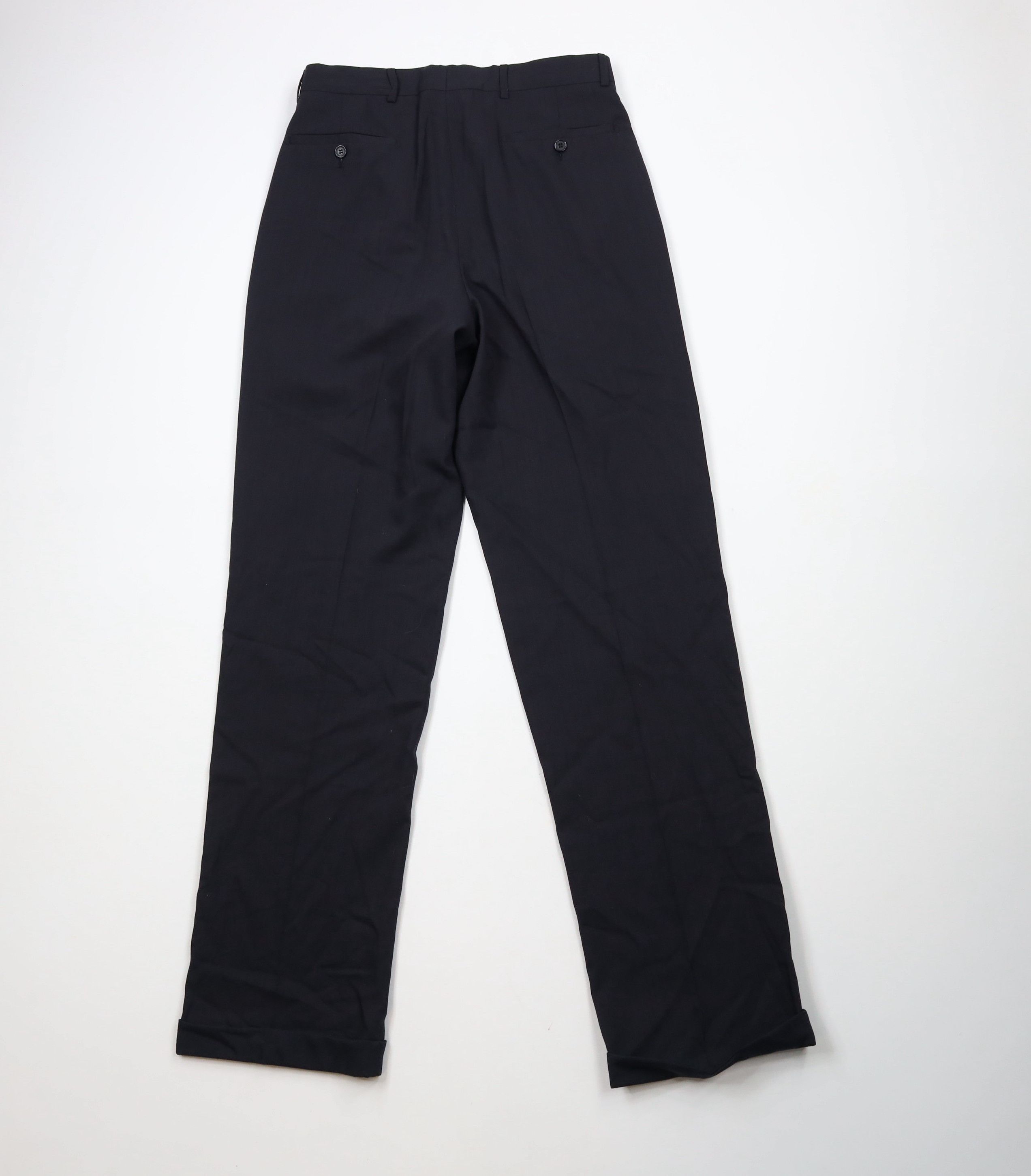 Vintage Vintage 90s Streetwear Wool Pleated Cuffed Chino Pants Blue Size US 30 / EU 46 - 10 Thumbnail