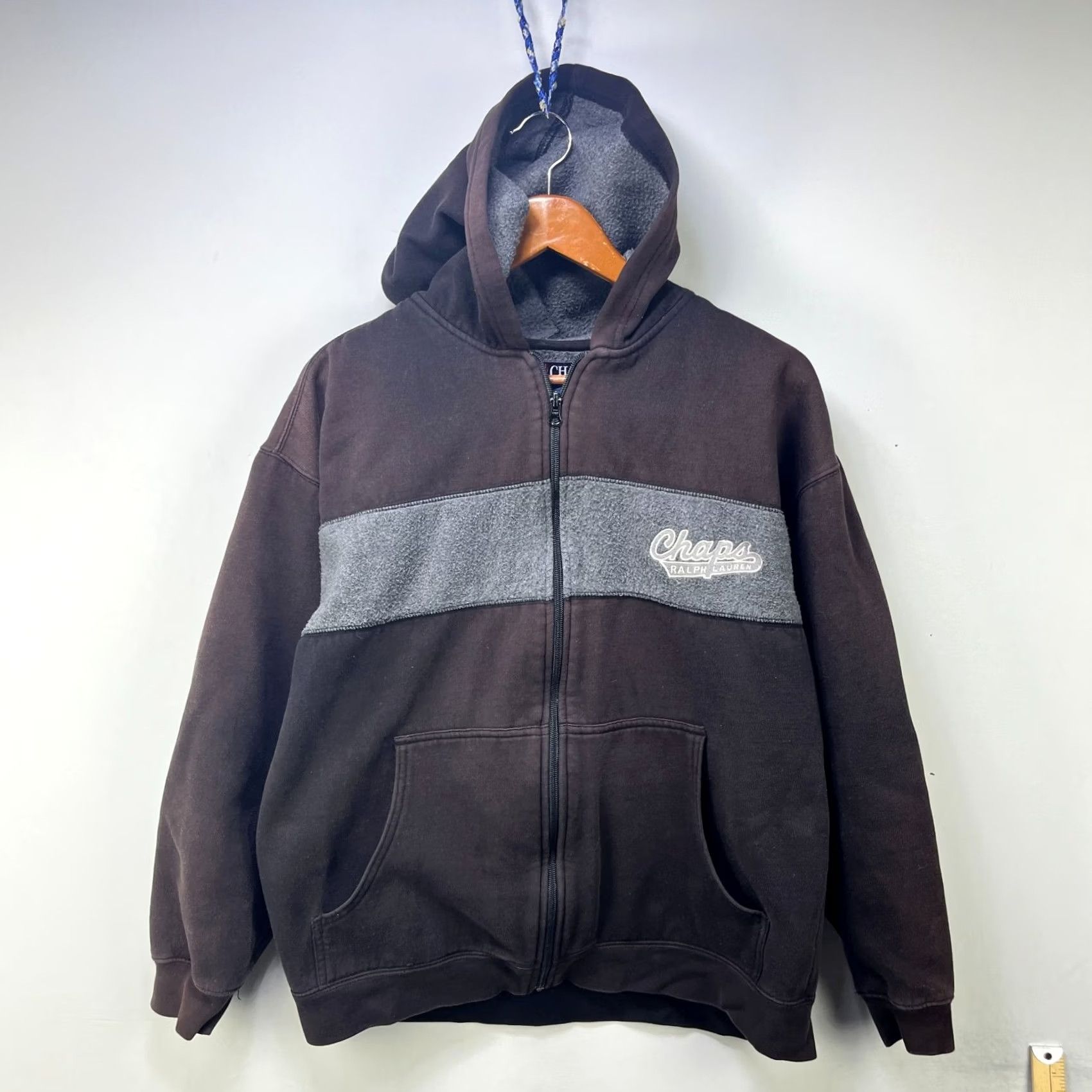 Polo Ralph Lauren VINTAGE Polo Ralph Lauren Chaps Sun Faded Zip Up Hoodie Large Black 90s Mens Sweatshirt Pullover Size US L / EU 52-54 / 3 - 2 Thumbnail