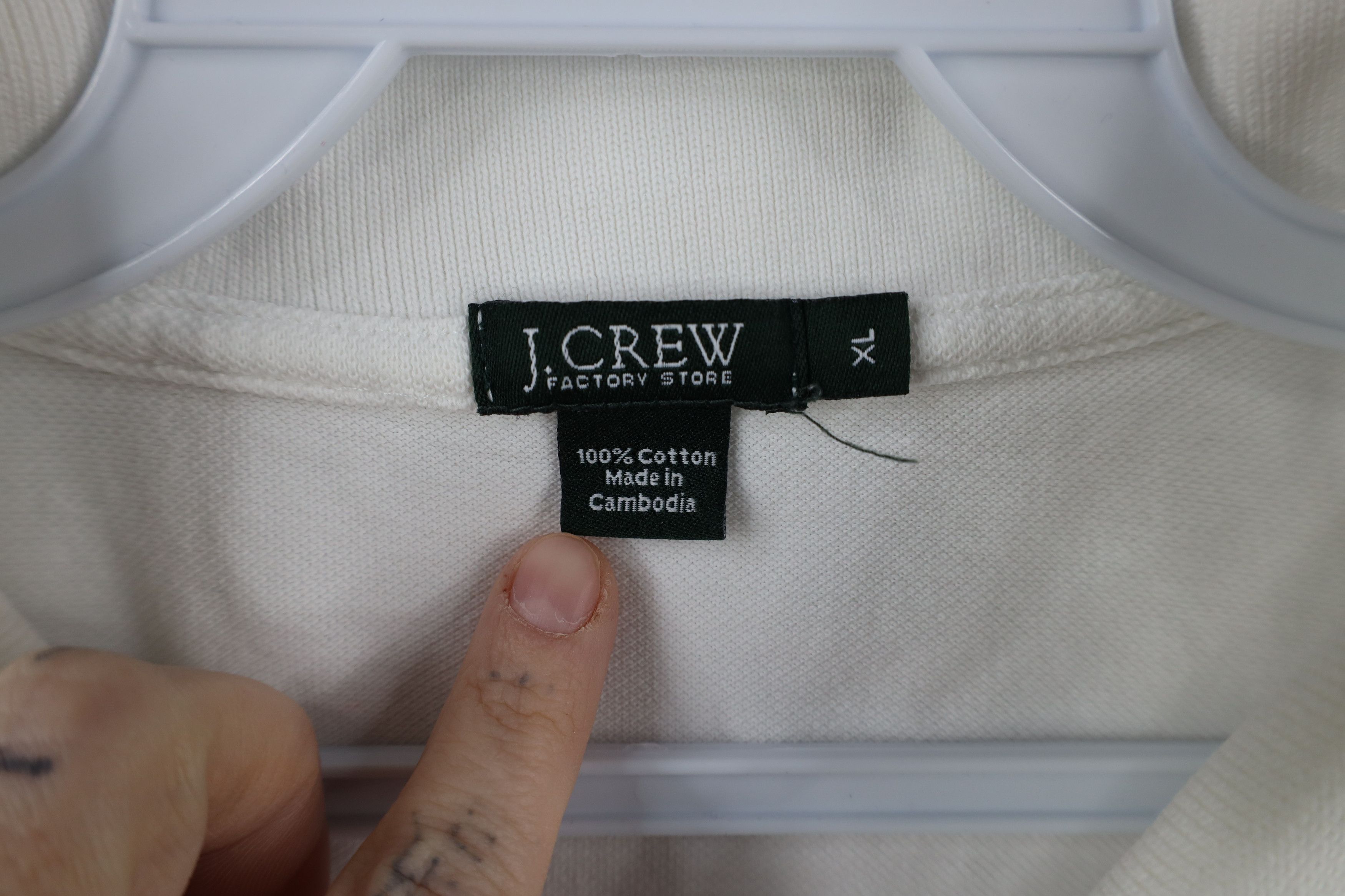 J.Crew × Vintage Vintage 90s J Crew Cotton Collared Golf Polo Shirt White Size US XL / EU 56 / 4 - 11 Thumbnail