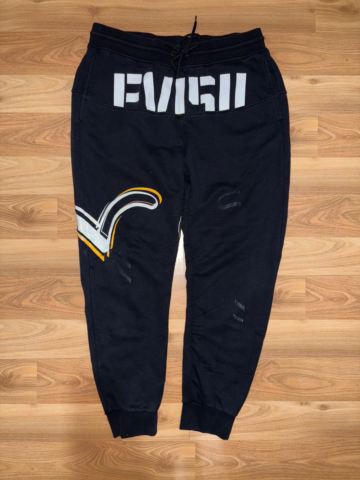 Evisu Y2K x Vintage x Evisu Kuro x spell out graphic sweatpants Size US 33 - 2 Thumbnail