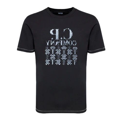 C.P. Company o1y1224 Logo Crewneck T-Shirt in Black Size US XS / EU 42 / 0 - 1 Thumbnail