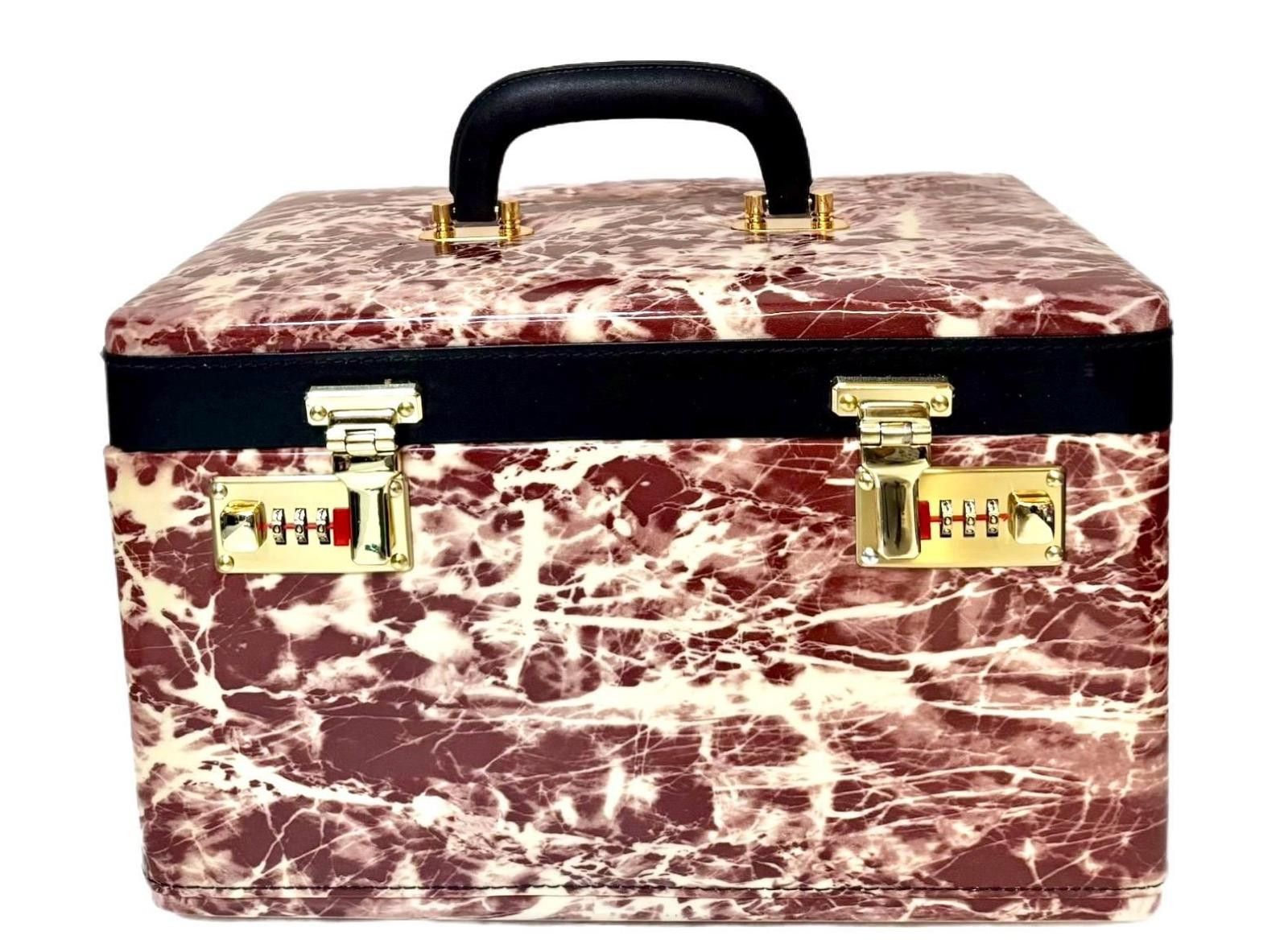 Other Jewellery Box Large Brown Ivory Briefcase Style w/Handle Size ONE SIZE - 1 Thumbnail