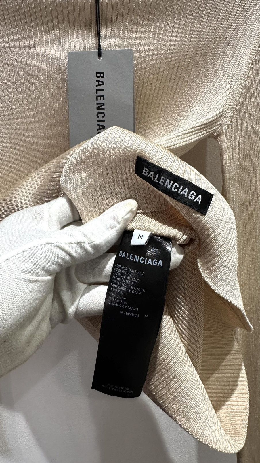 Balenciaga Balenciaga Ribbed Knit Sweater in Beige Size M / US 6-8 / IT 42-44 - 3 Thumbnail