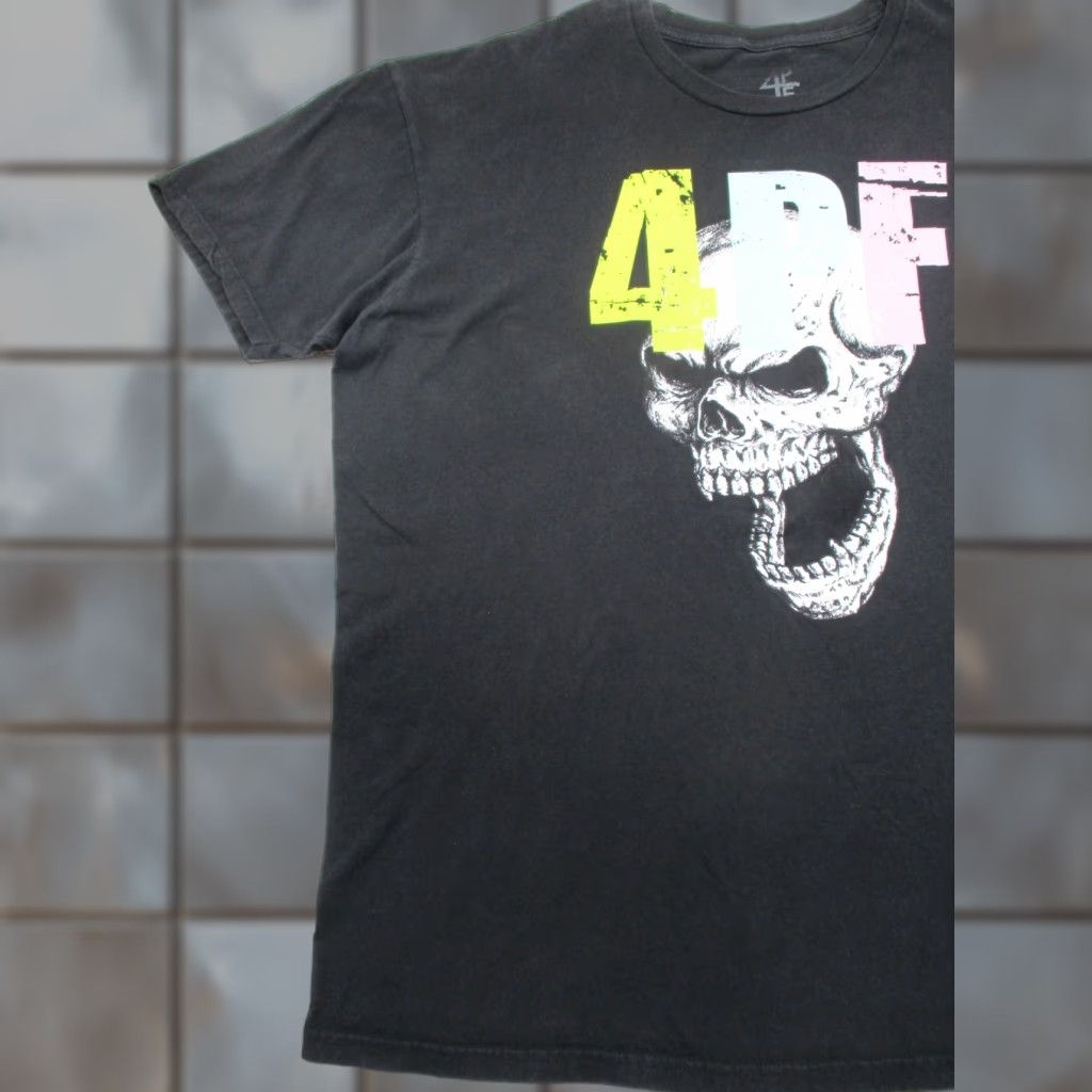 Logo 7 VINTAGE not applicable; 4PF Shirt Mens 3XL Black Short Sleeve Skull Logo Casual Soft Stretch Cotton Size US XXL / EU 58 / 5 - 1 Thumbnail