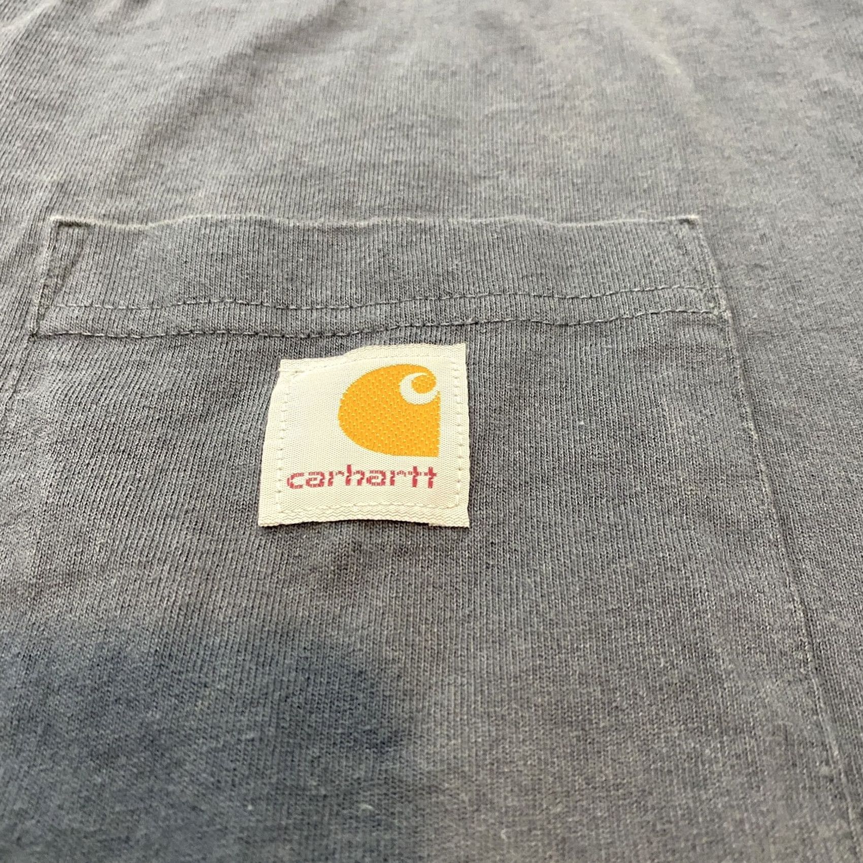 Carhartt Carhartt Pocket Shirt Mens XL Gray Distressed Grunge Logo K87 BLS Vintage Grunge All Seasons Heavyweight Cotton Shirt Mens XL Tall Size US XL / EU 56 / 4 - 2 Thumbnail