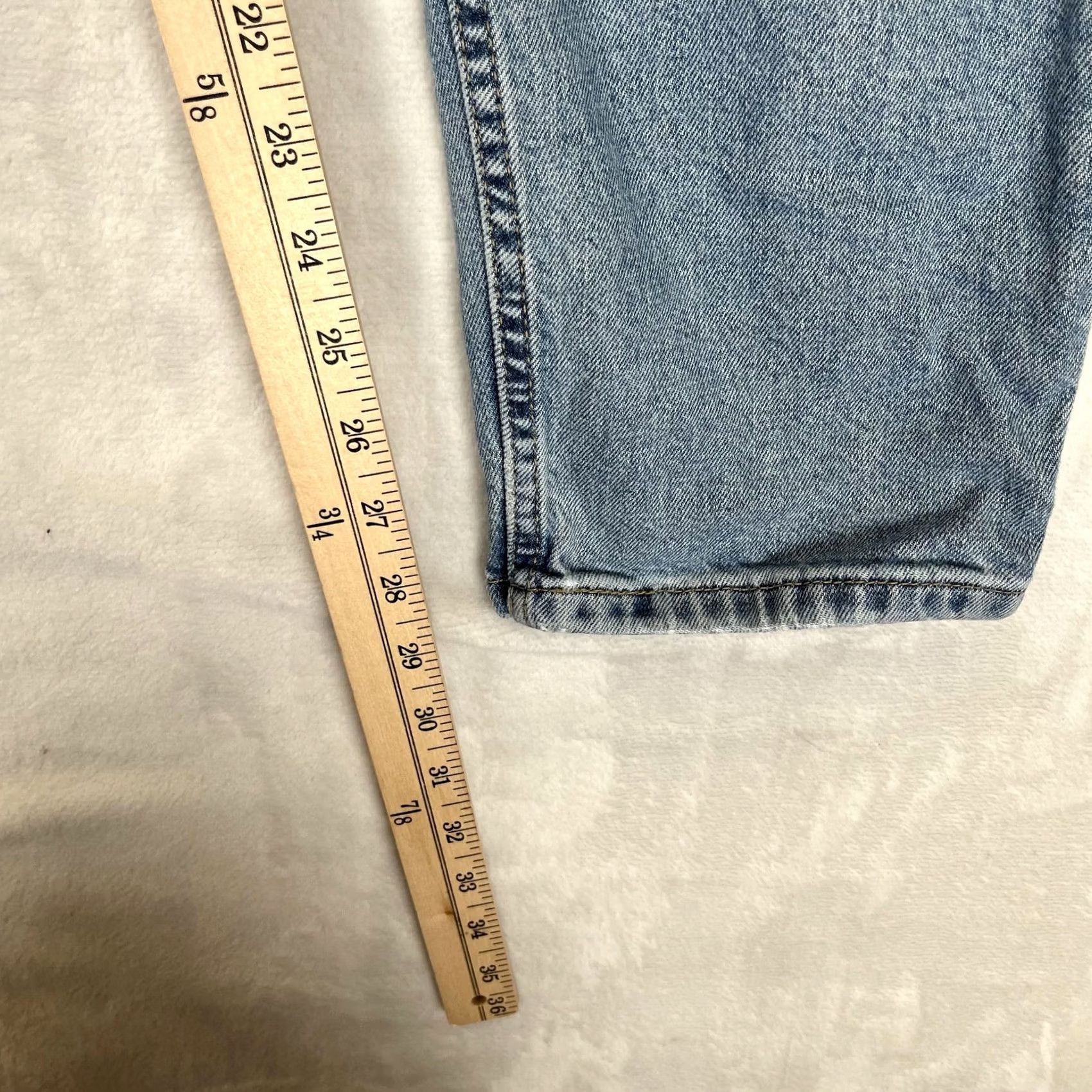 Levi's Levi's 502 Jeans Mens 29x30 Light Wash Blue Regular Taper Denim Stretch Pockets Zip 5-Pocket Size US 29 - 2 Thumbnail