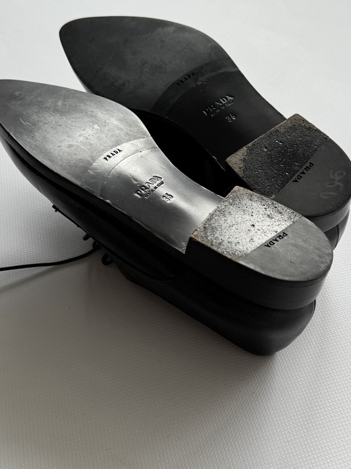 Prada Prada Women's Derby Leather Shoes Size US 6 / IT 36 - 7 Thumbnail