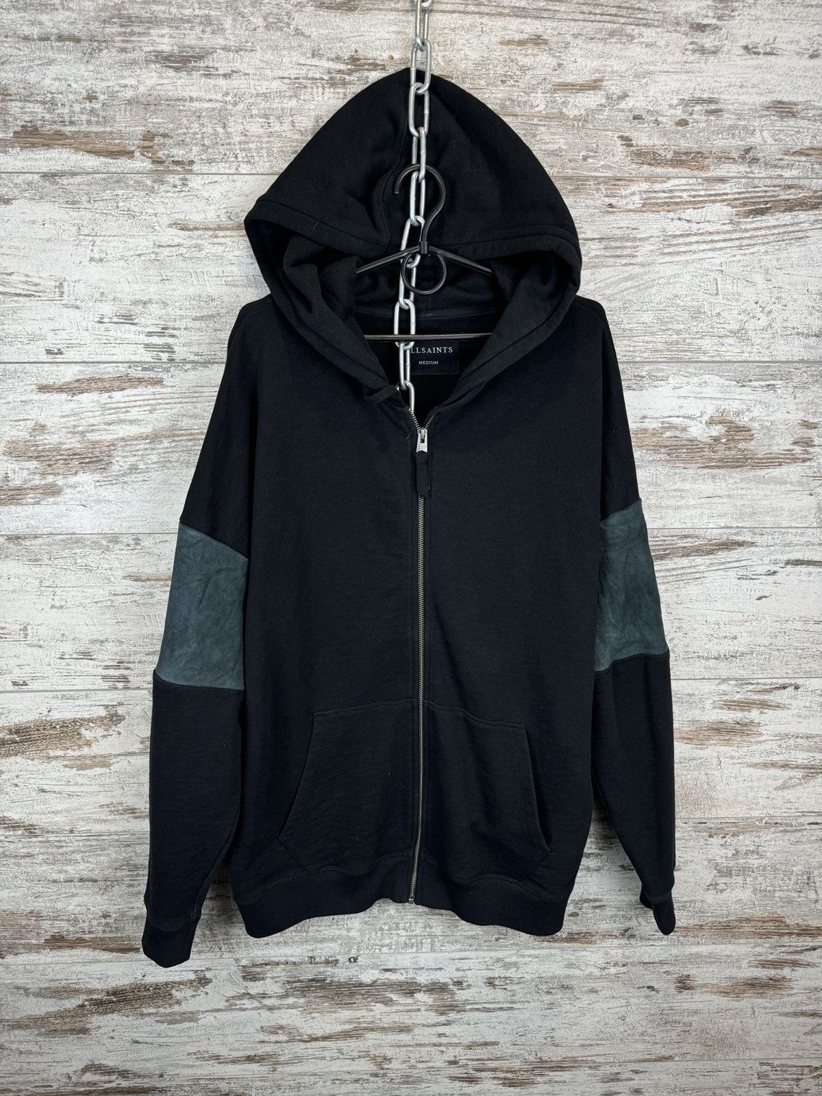 Allsaints Mens AllSaints CRANIS ZIP HOODY black jacket pullover Size US M / EU 48-50 / 2 - 1 Thumbnail