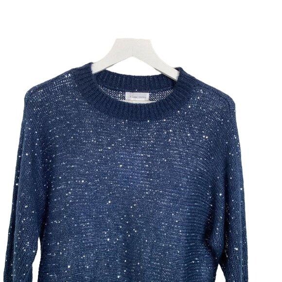 Other Lovers + Friends Desert Nights Midnight Blue Sequin Sweater Size XXS / US 00 / IT 34 - 5 Thumbnail