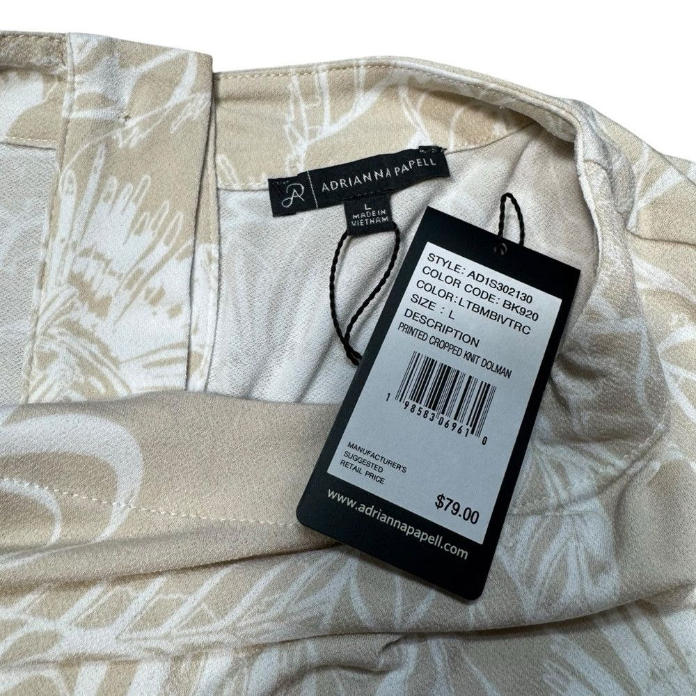 Adrianna Papell NWT New $79 Adrianna Papell Printed Cropped Knit Dolman Sle Size L / US 10 / IT 46 - 7 Thumbnail