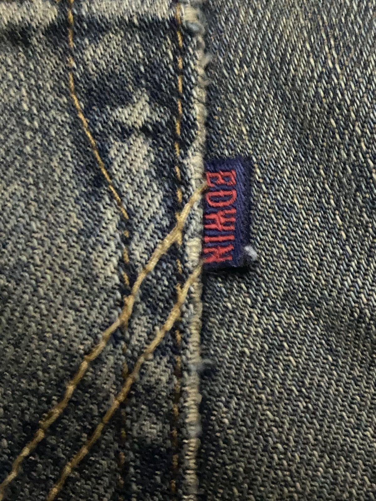 Junya Watanabe Vintage Edwin 404 Mud Wash Distressed Loose Jeans Size US 31 - 12 Thumbnail