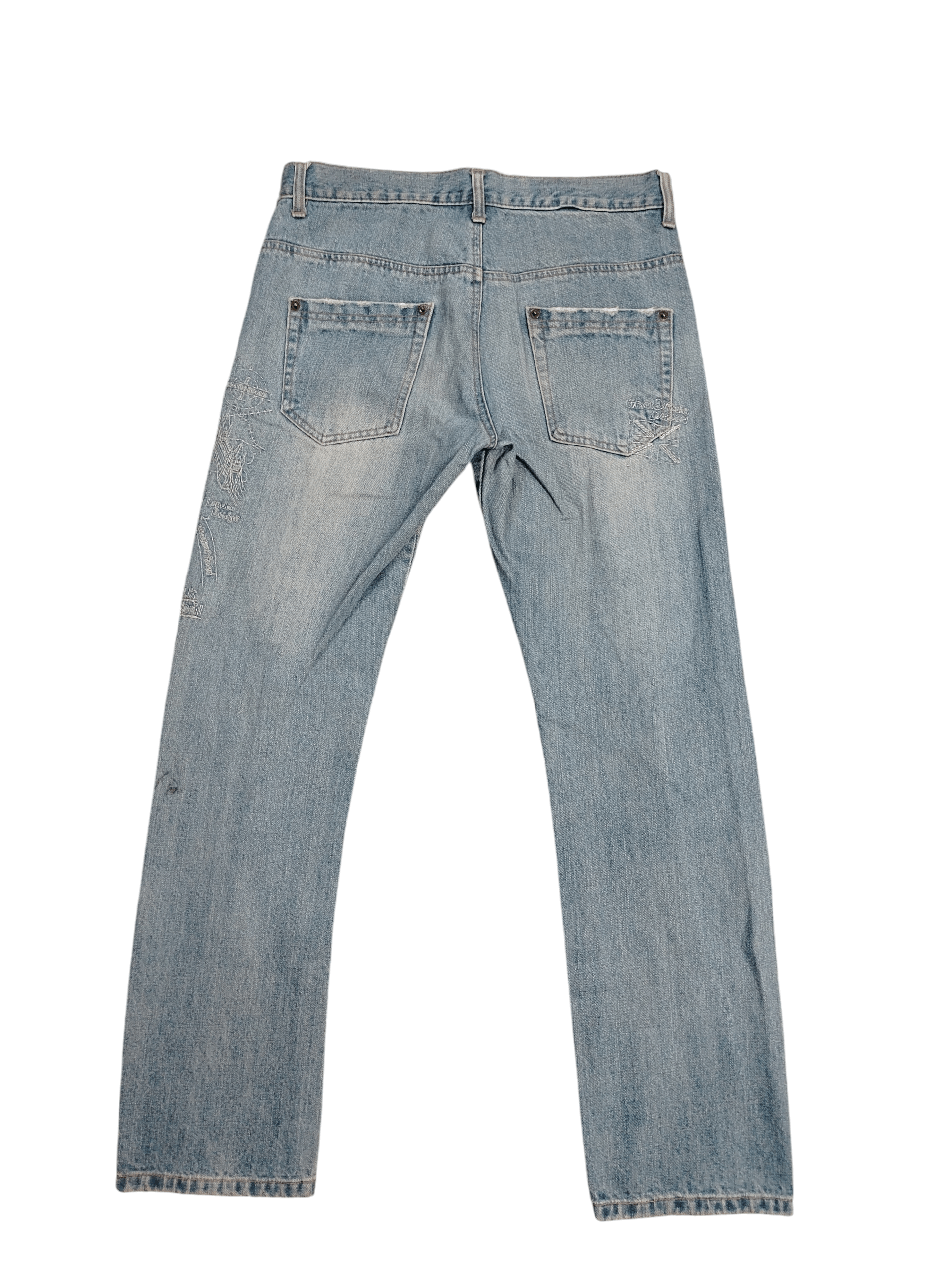 Japanese Brand Playchess London Embroidered jeans Size US 32 / EU 48 - 2 Thumbnail